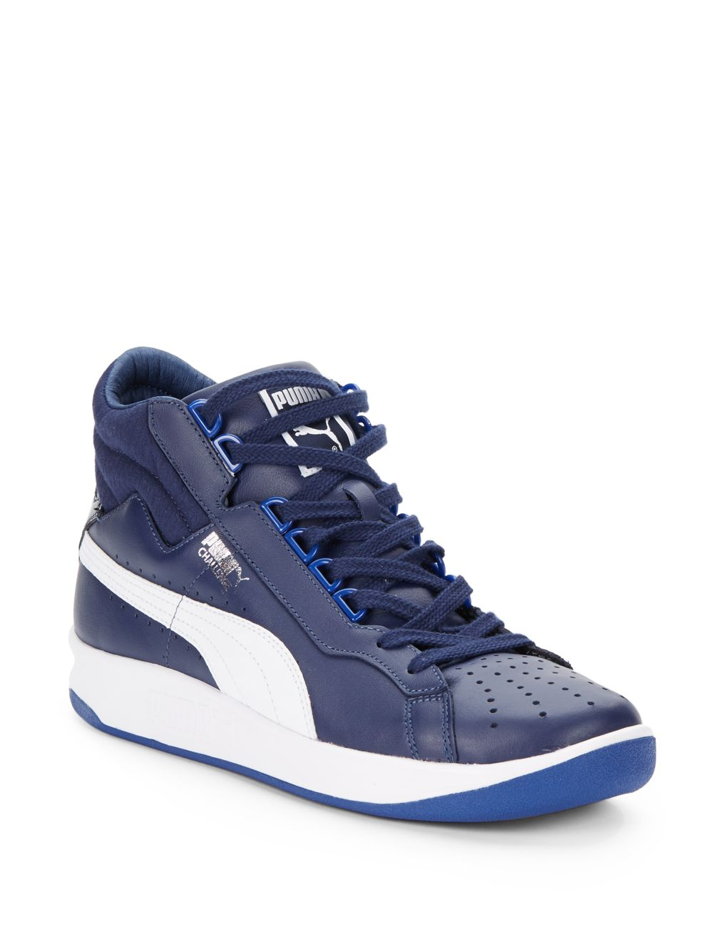 PUMA Challenge Leather Sneakers in Blue for Men | Lyst