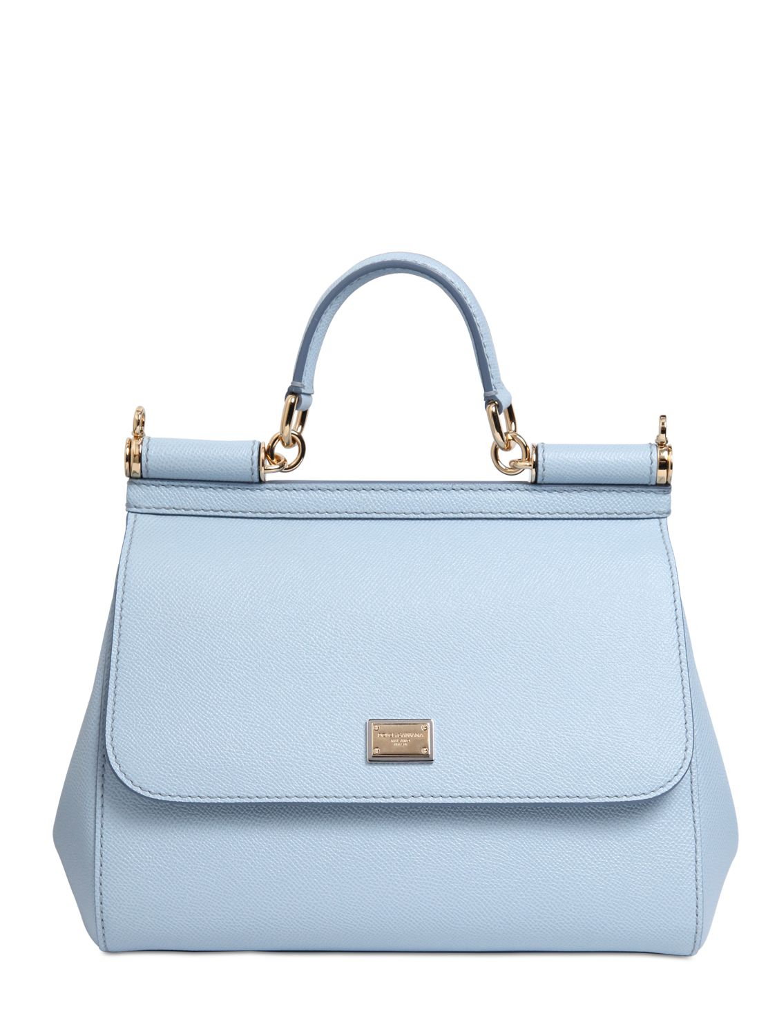 Dolce & Gabbana Medium Sicily Dauphine Leather Bag in Blue | Lyst