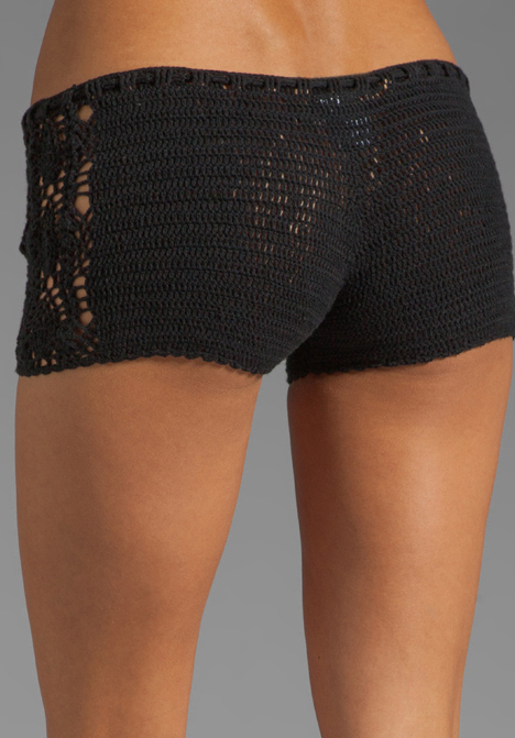 Lisa Maree Inside Out Crochet Shorts In Black Lyst
