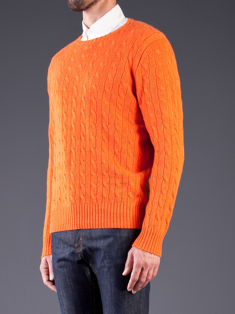 Polo Ralph Lauren Cashmere Cable Knit Sweater in Yellow & Orange (Orange) for Men Lyst