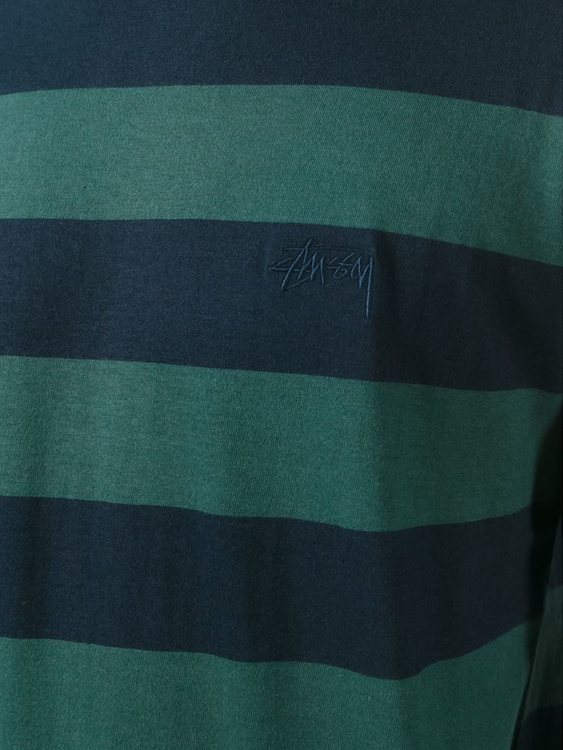 Stussy green striped long sleeve Clearance