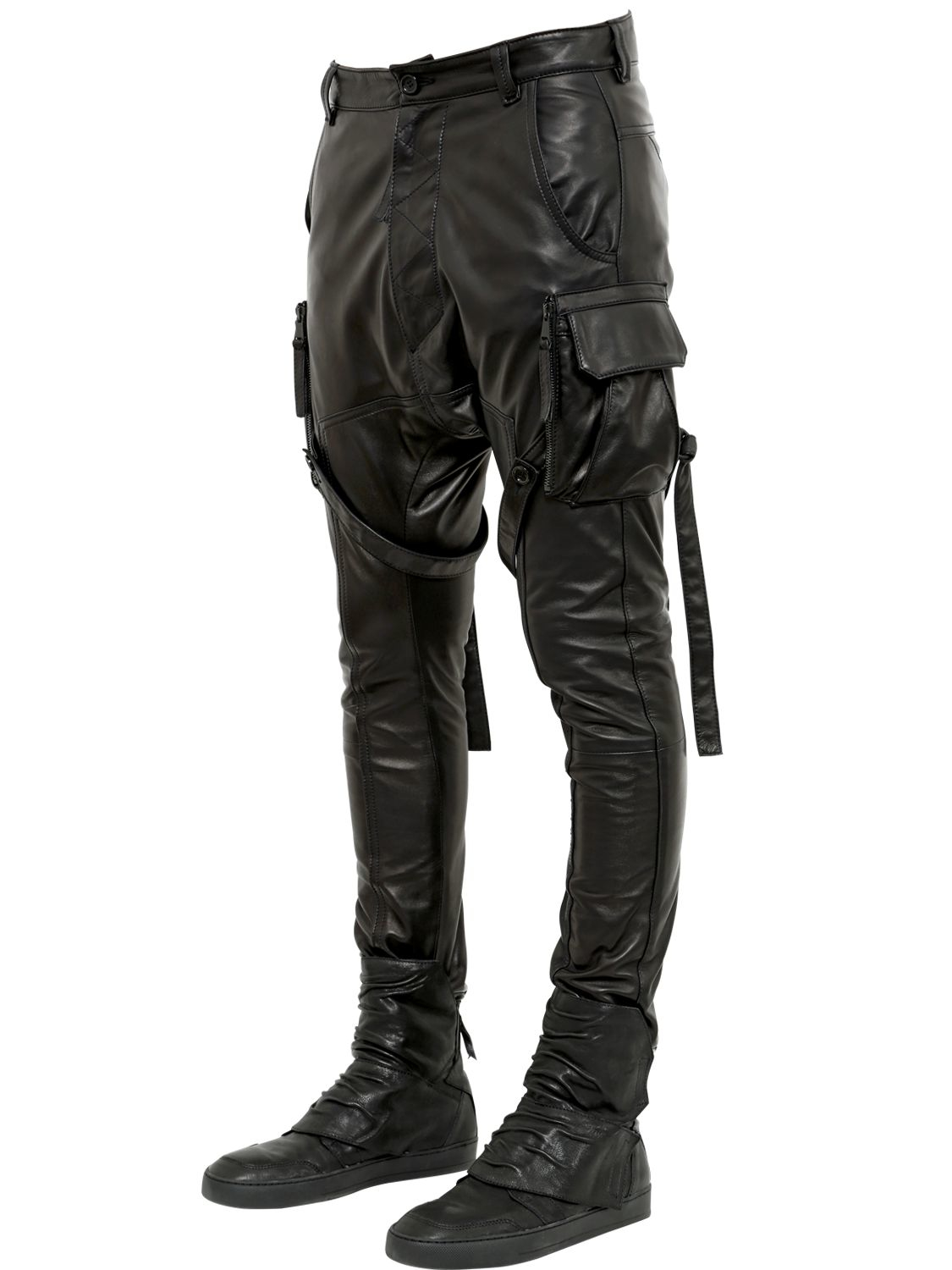 Alexandre Plokhov Nappa Leather Cargo Pants in Black for Men Lyst