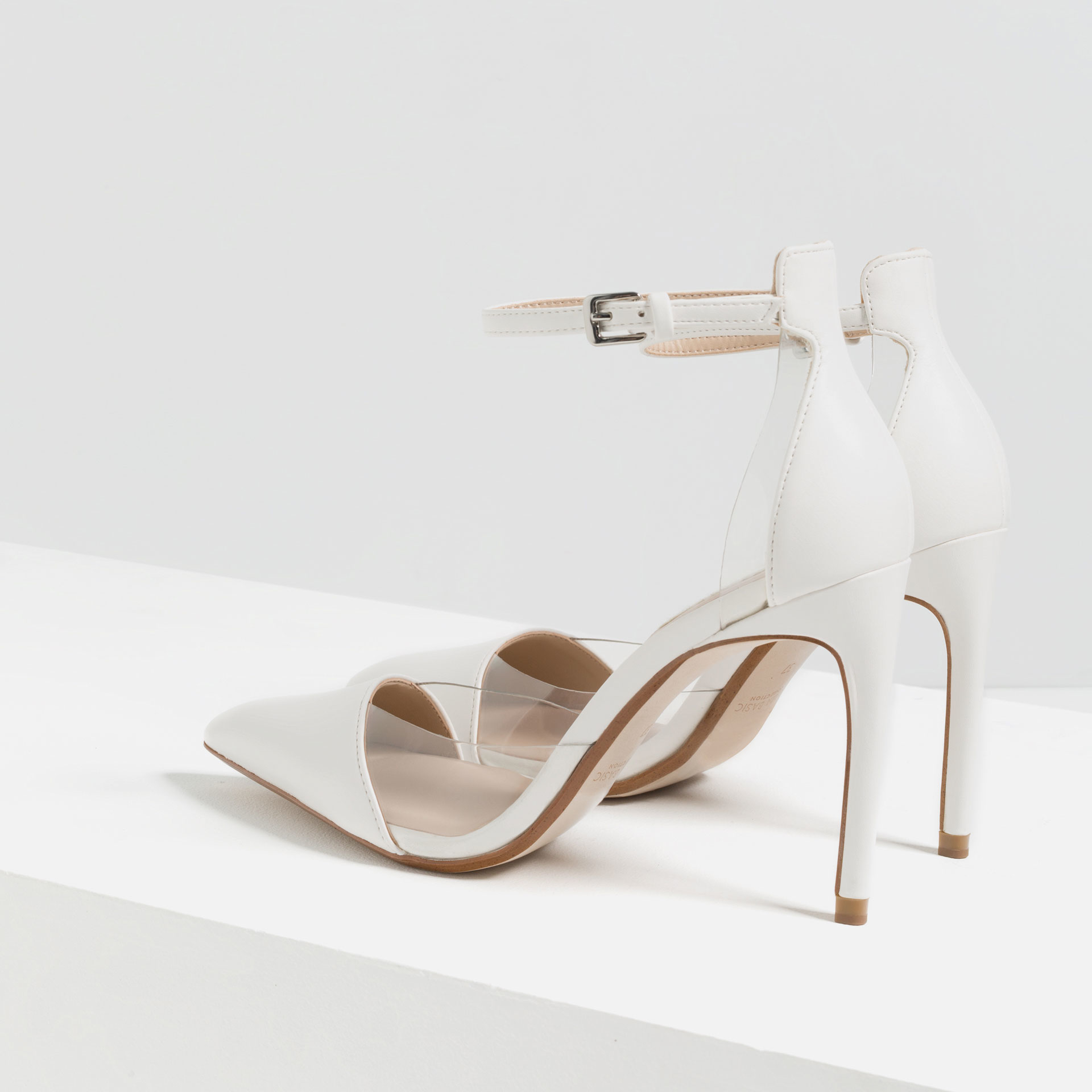 Zara Vinyl D'orsay Shoes in White | Lyst