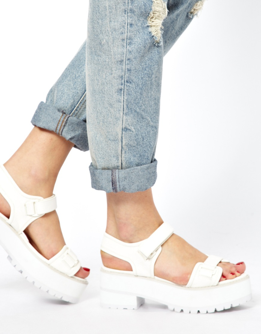 ASOS Fear Chunky Sandals in White - Lyst