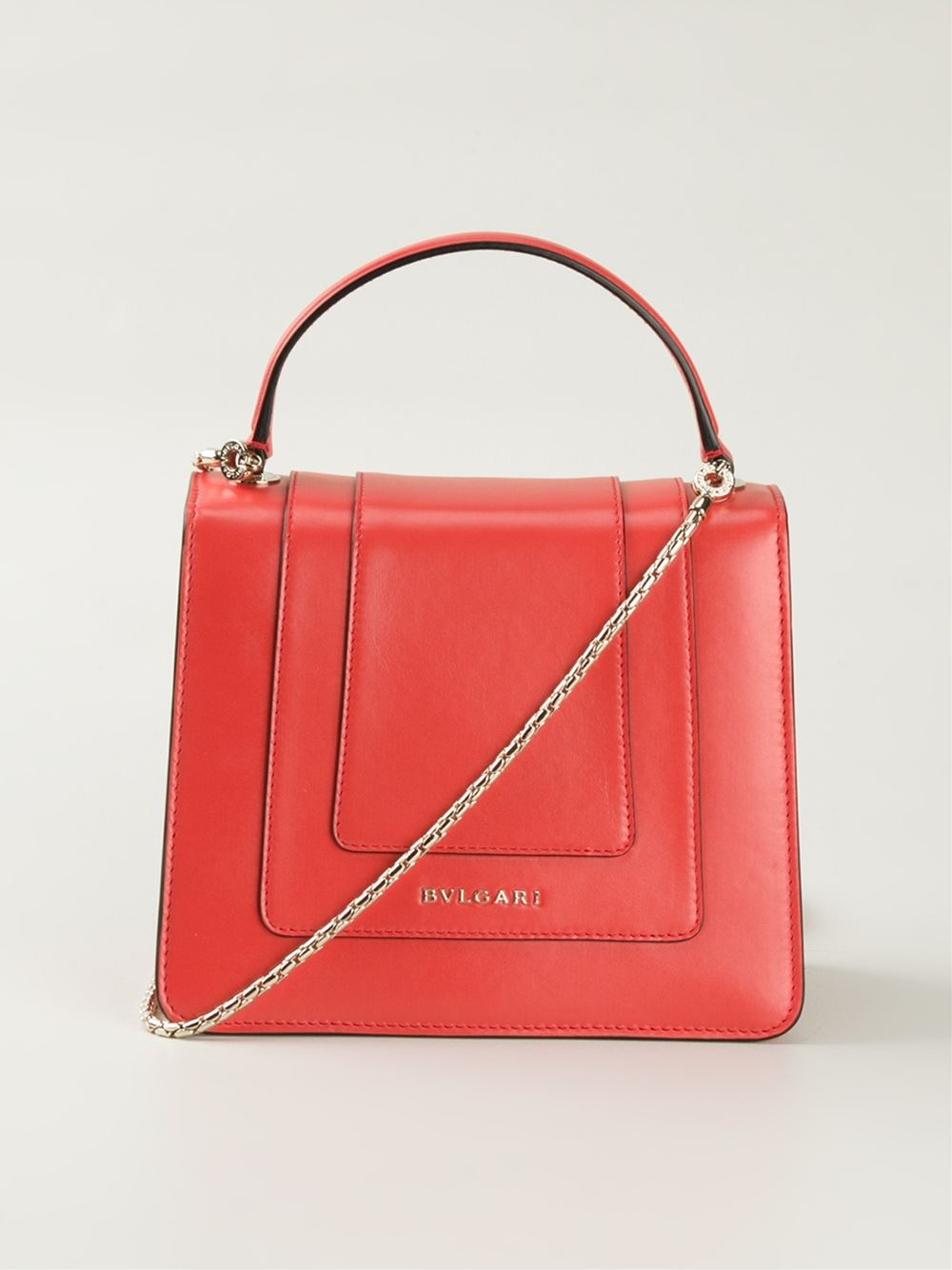 BVLGARI Serpenti Forever Calf-Leather Shoulder Bag in Red - Lyst