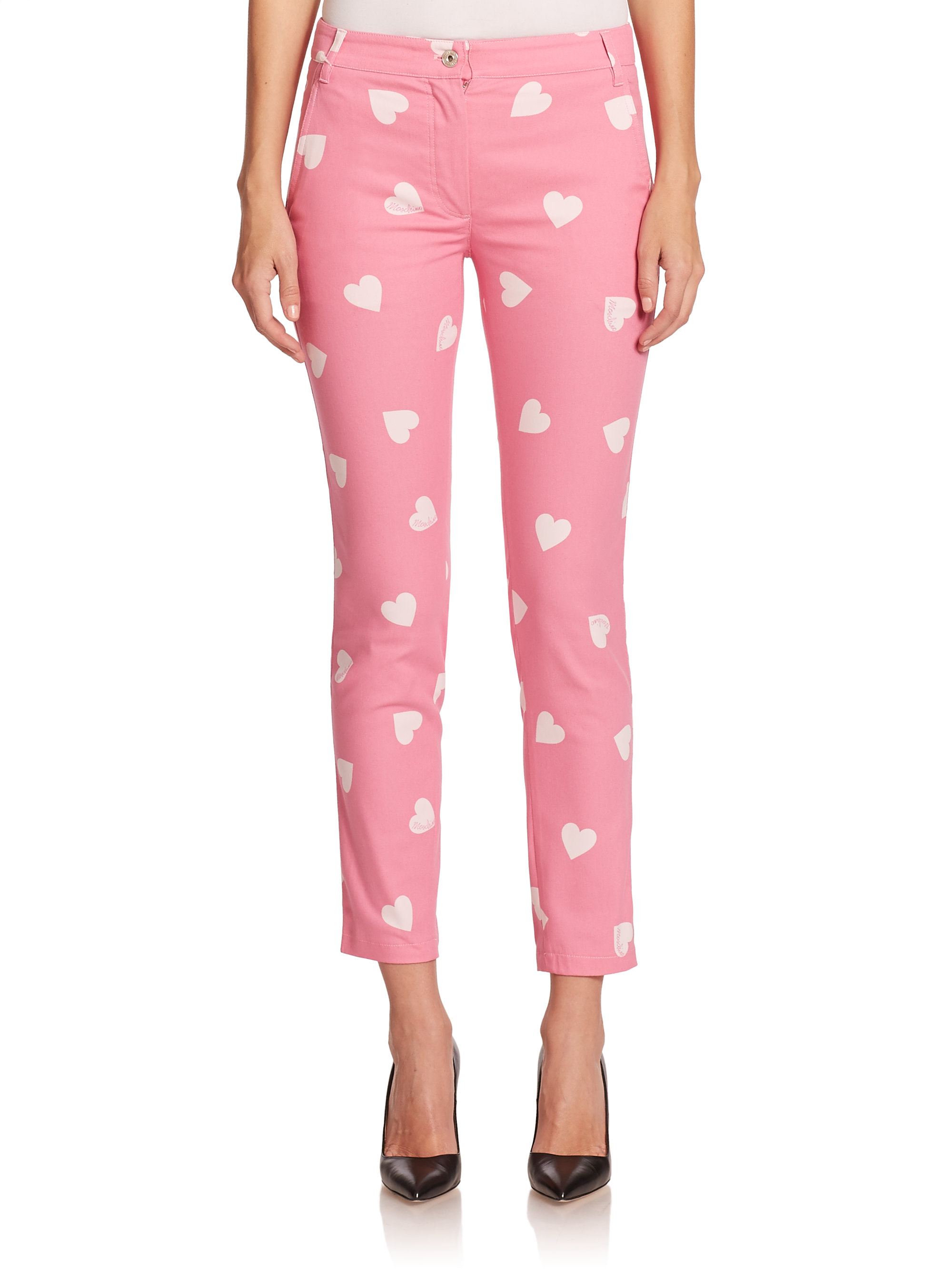 heart print jeans