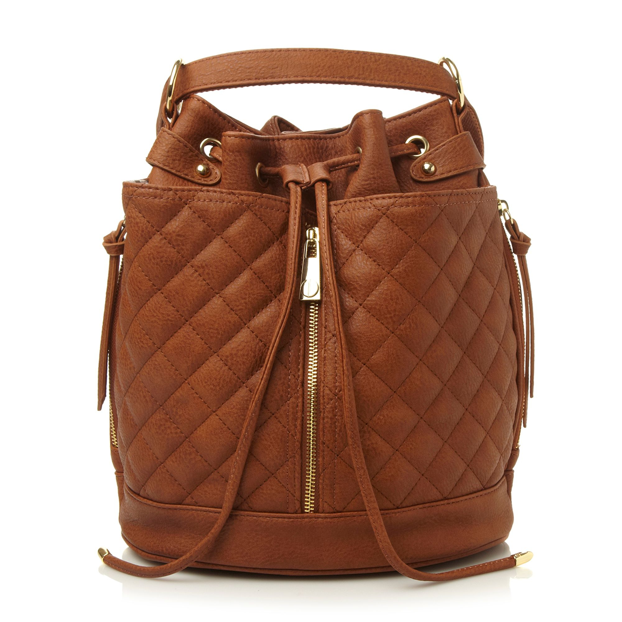 Steve madden Bfluttr Drawstring Bucket Bag in Blue (Tan) | Lyst