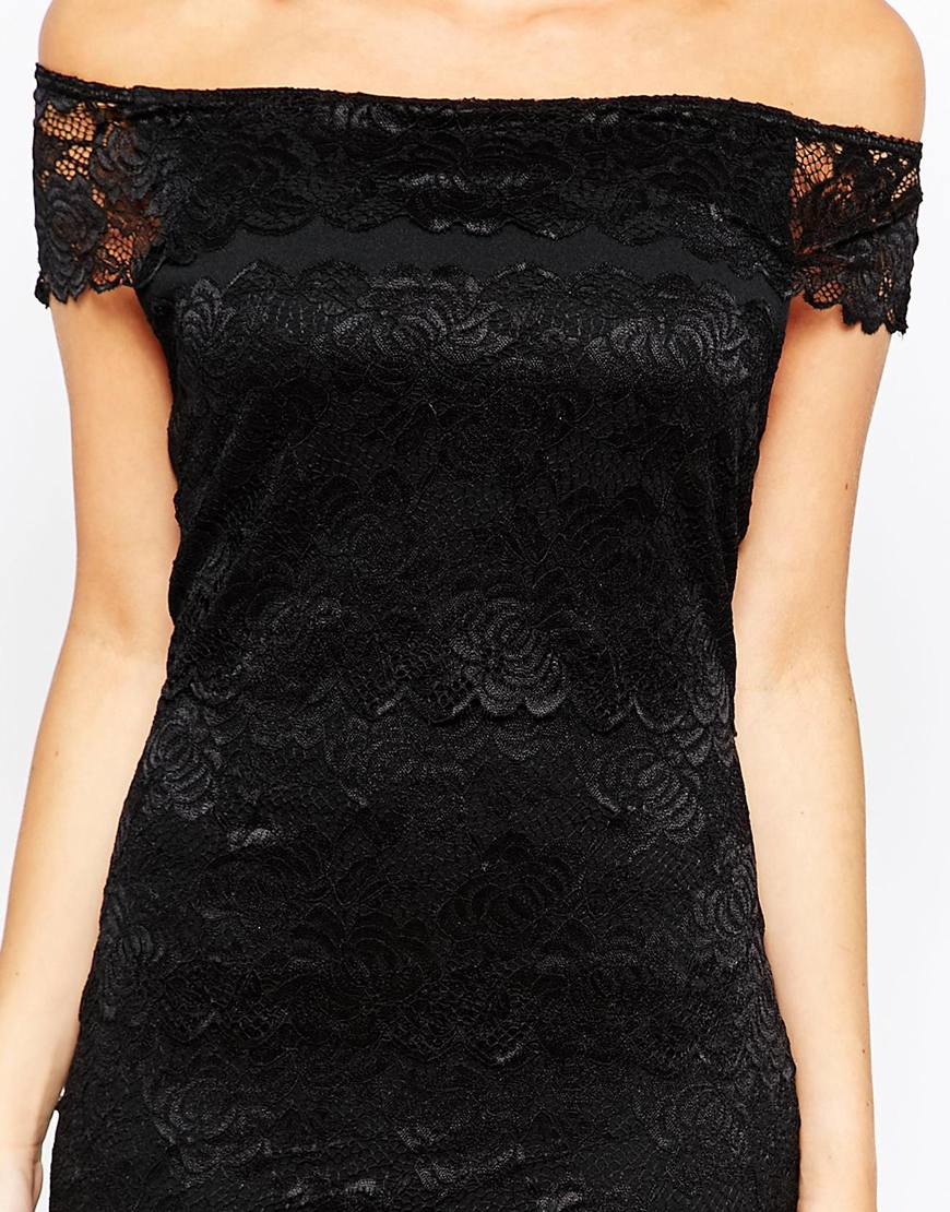lipsy black bardot dress