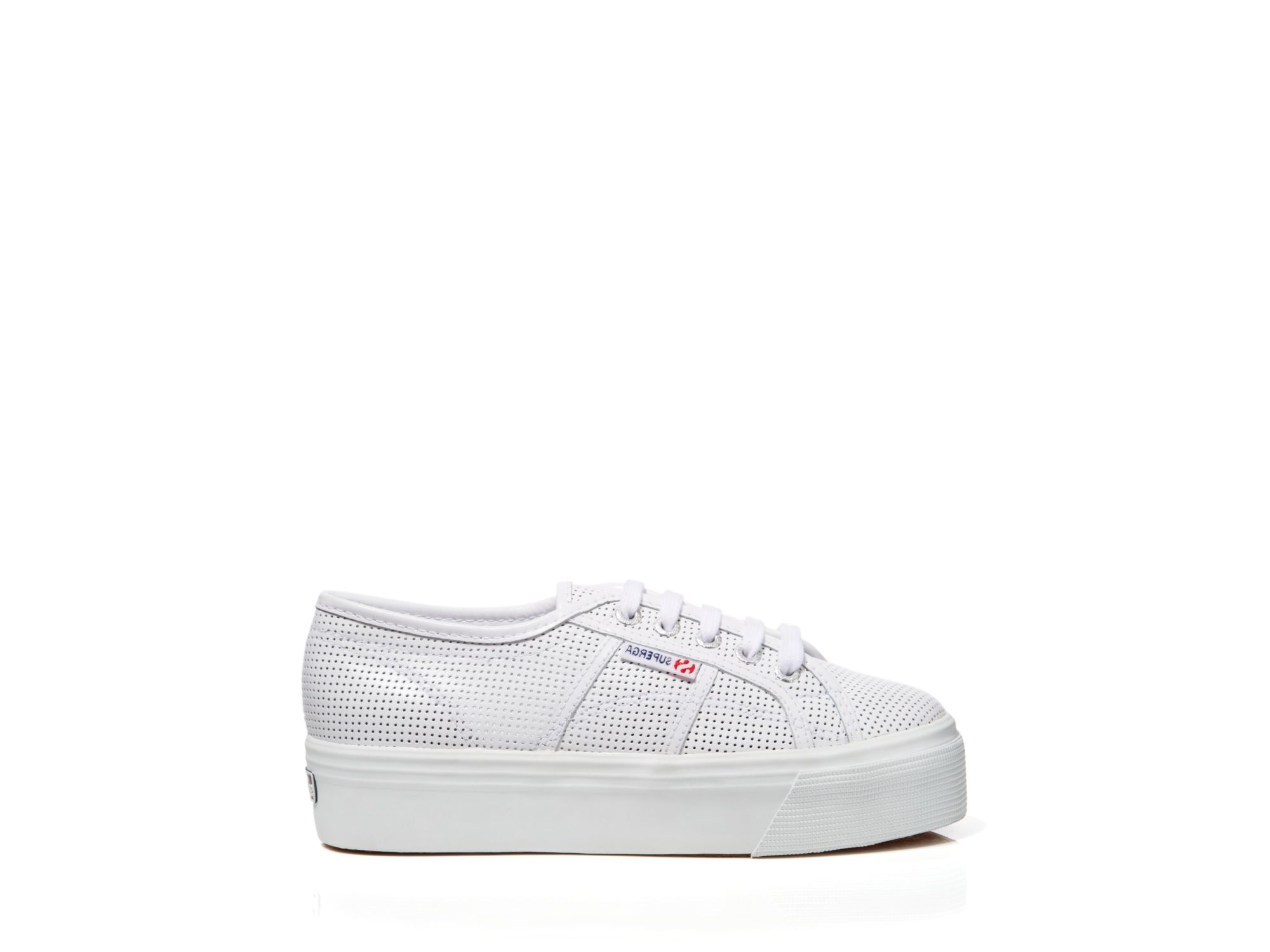 superga perforated leather sneakers
