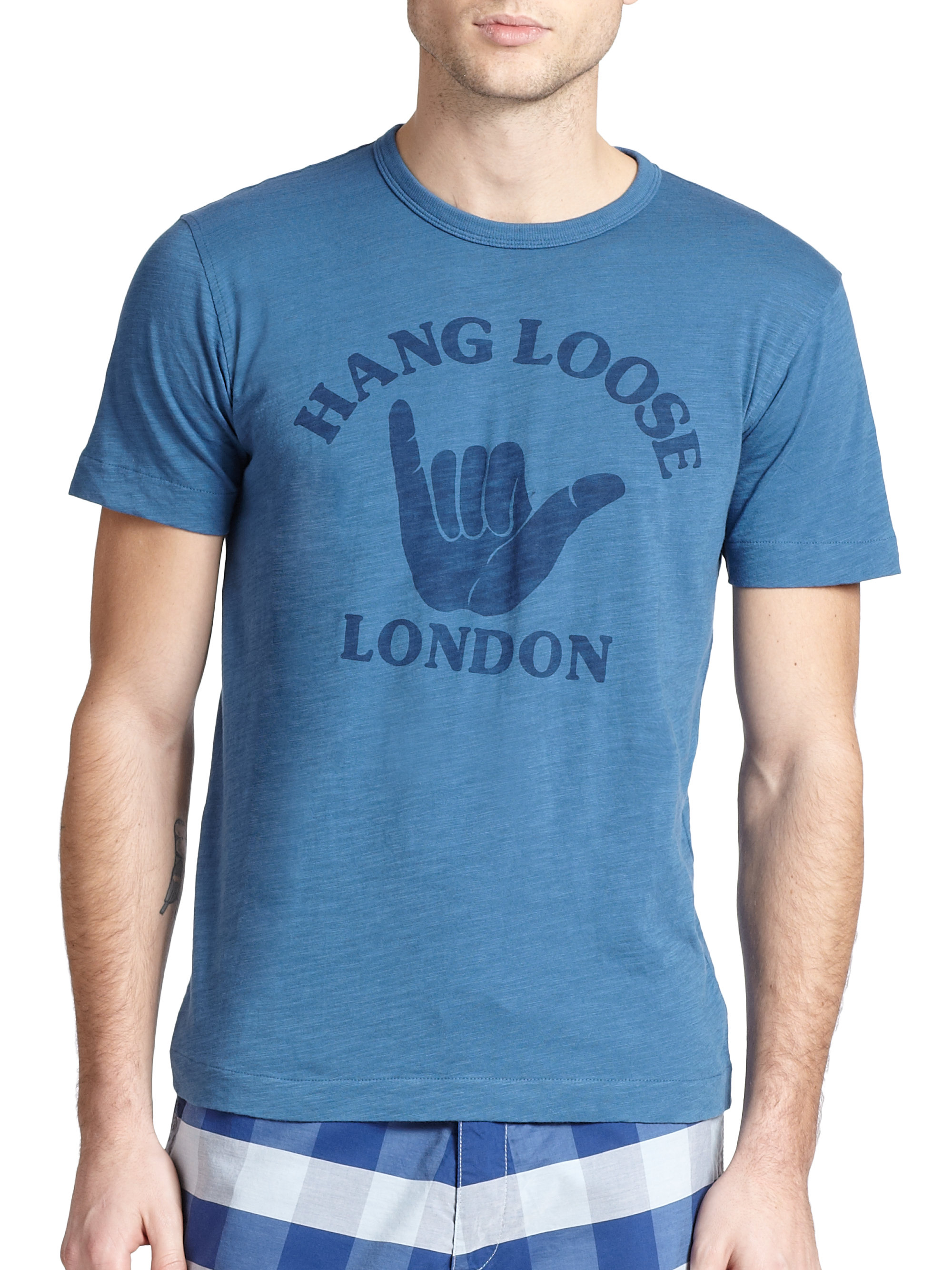 blue loose shirt