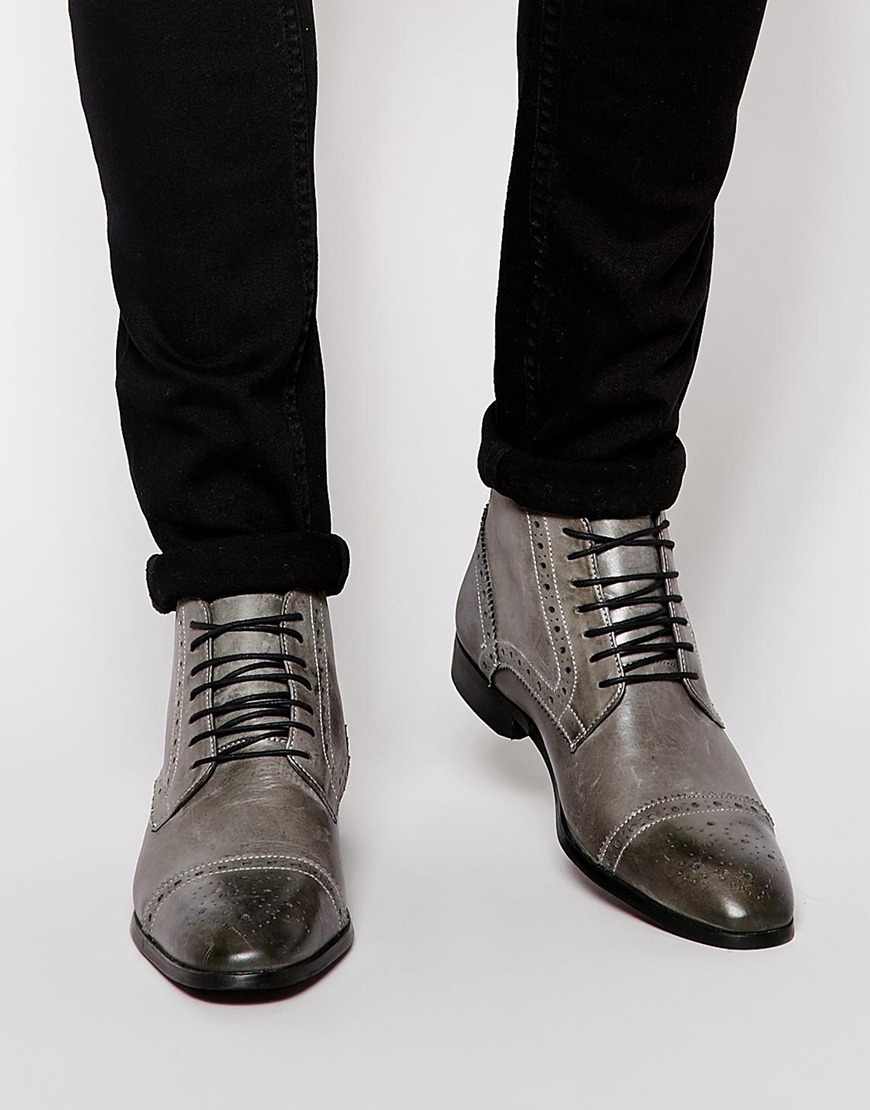 grey brogue boots