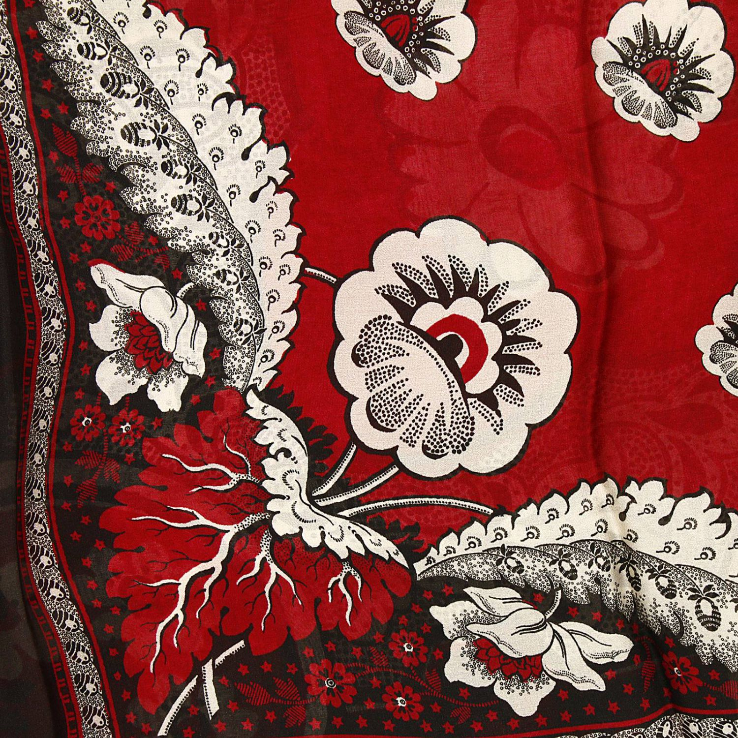 Lyst Valentino Iconic Double Lace Silk Scarf in Red
