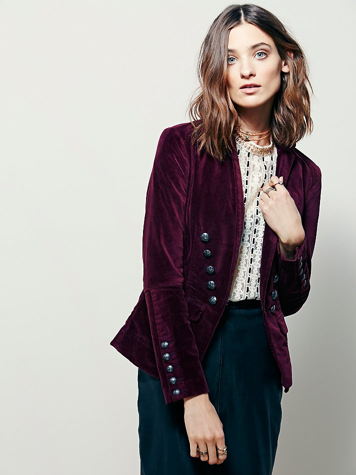 Free People Womens Structured Velvet Blazer - Lyst