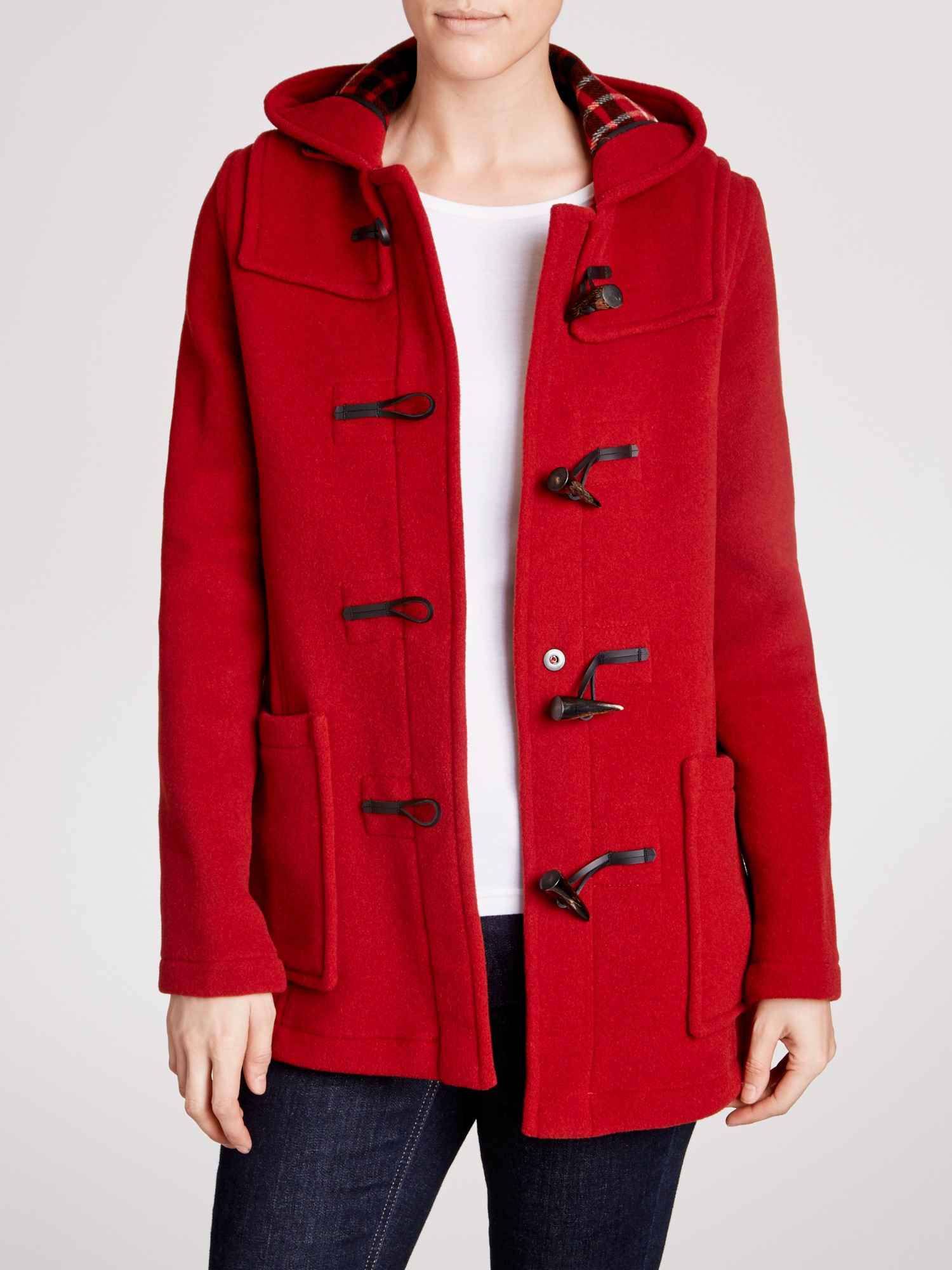 red duffle coat