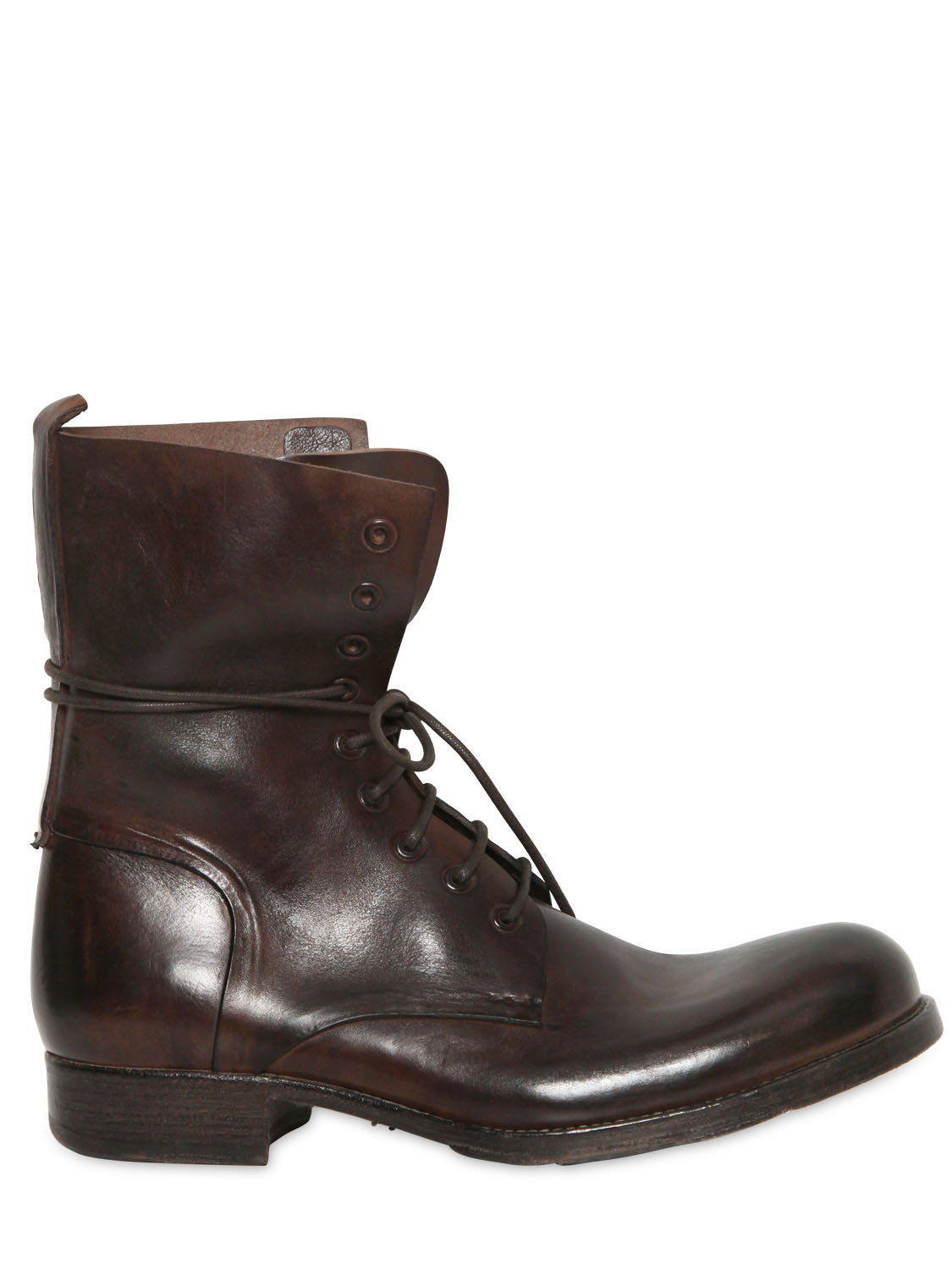 Officine Creative Brushed Vintage Leather Lace-Up Boots in Brown for ...