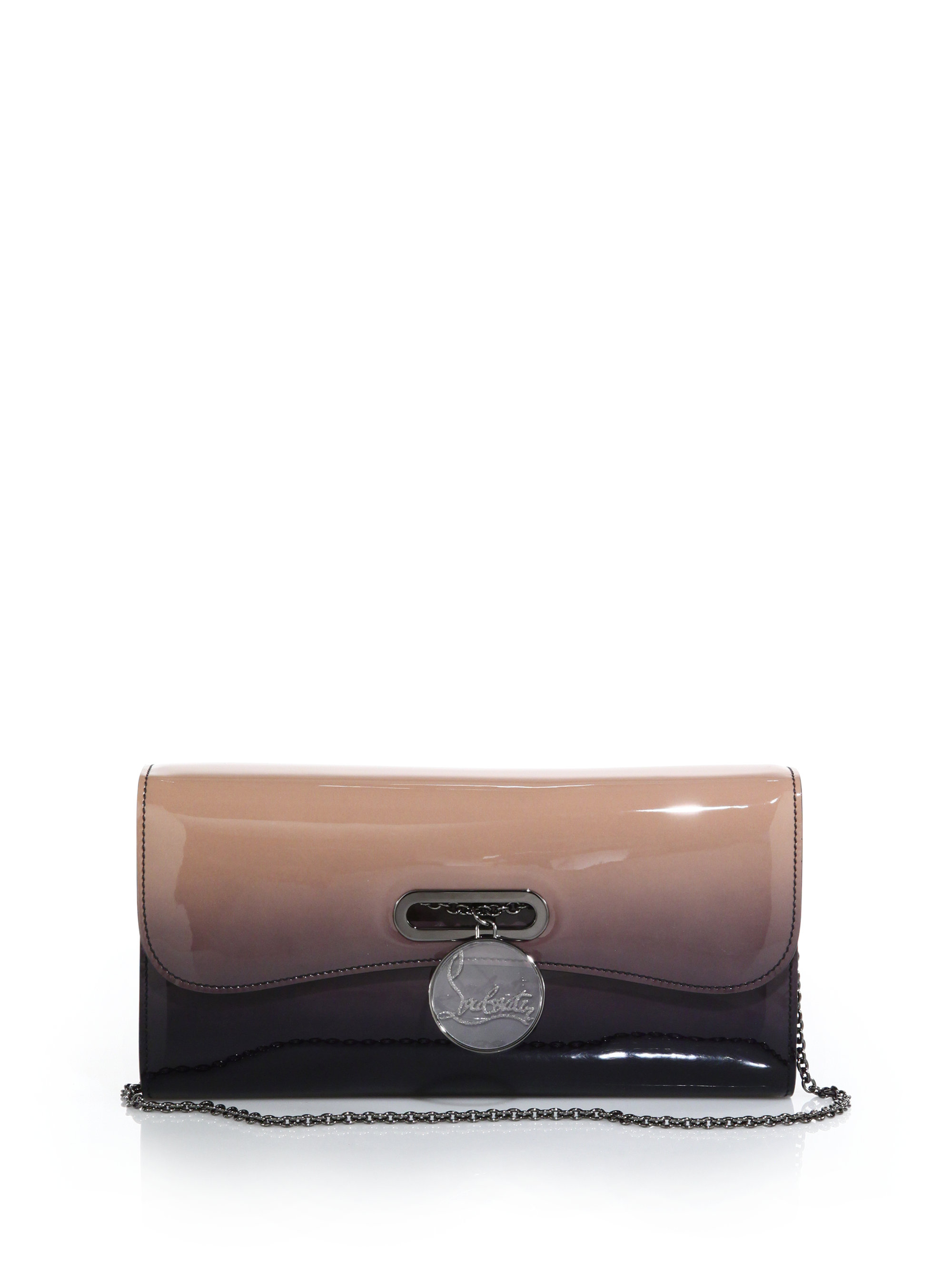 nude leather clutch