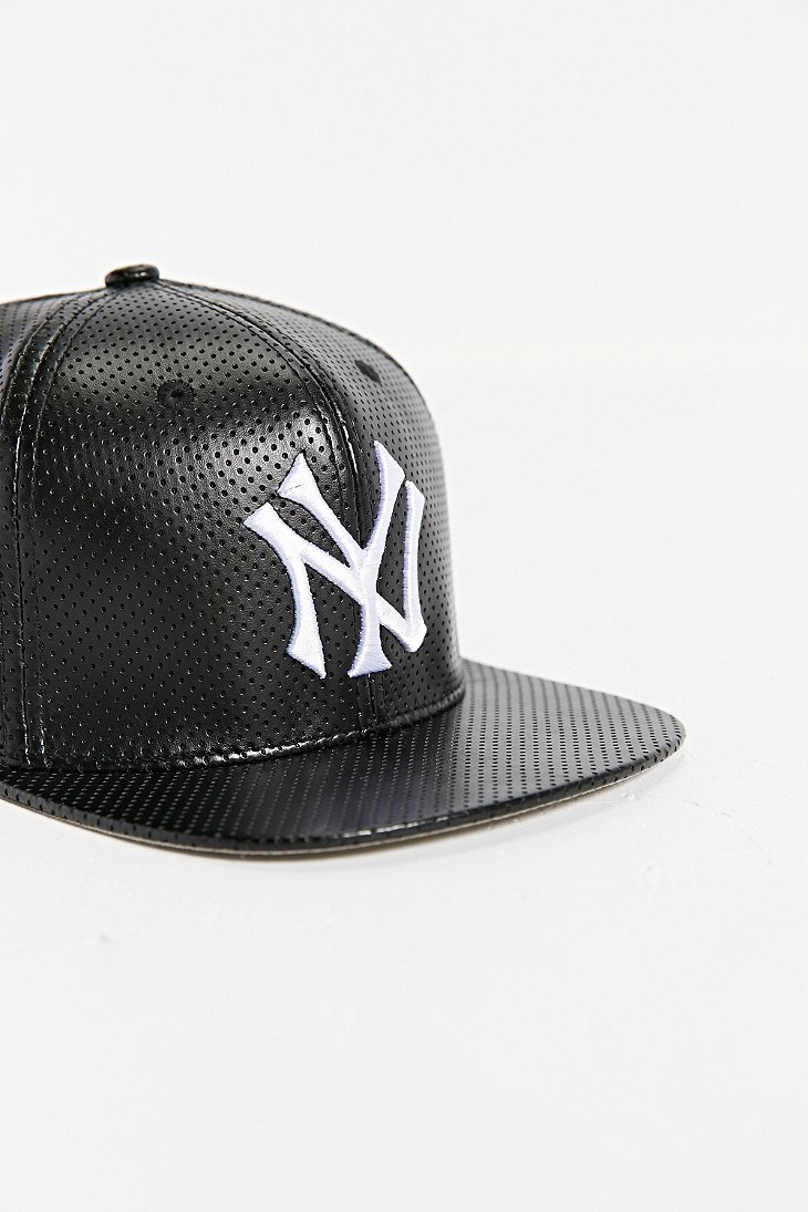 American Needle Faux Leather N.Y. Yankees Hat in Black for Men - Lyst