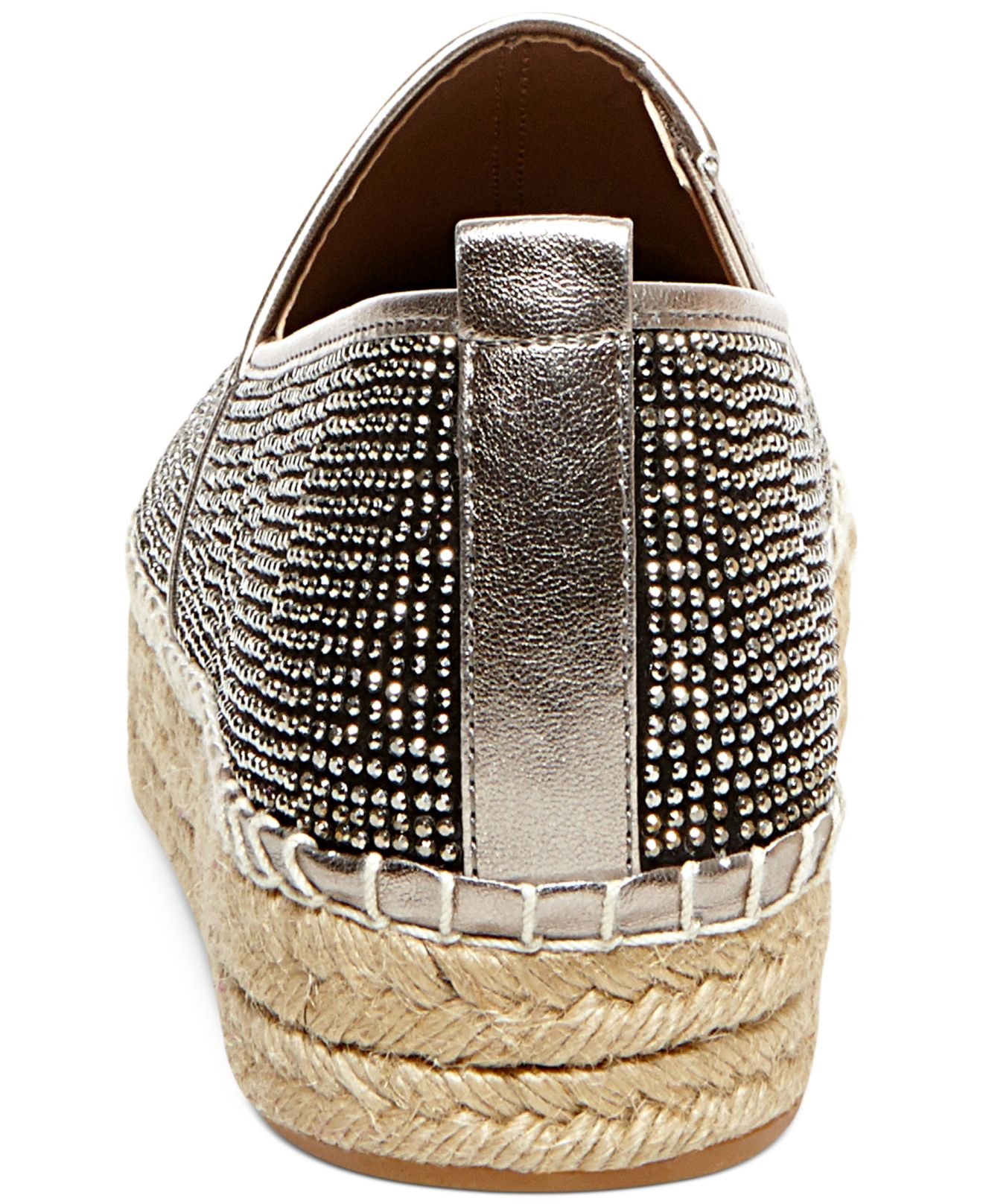 Steve Madden Choppur-r Rhinestone Espadrille Flats in Pewter (Metallic) |  Lyst