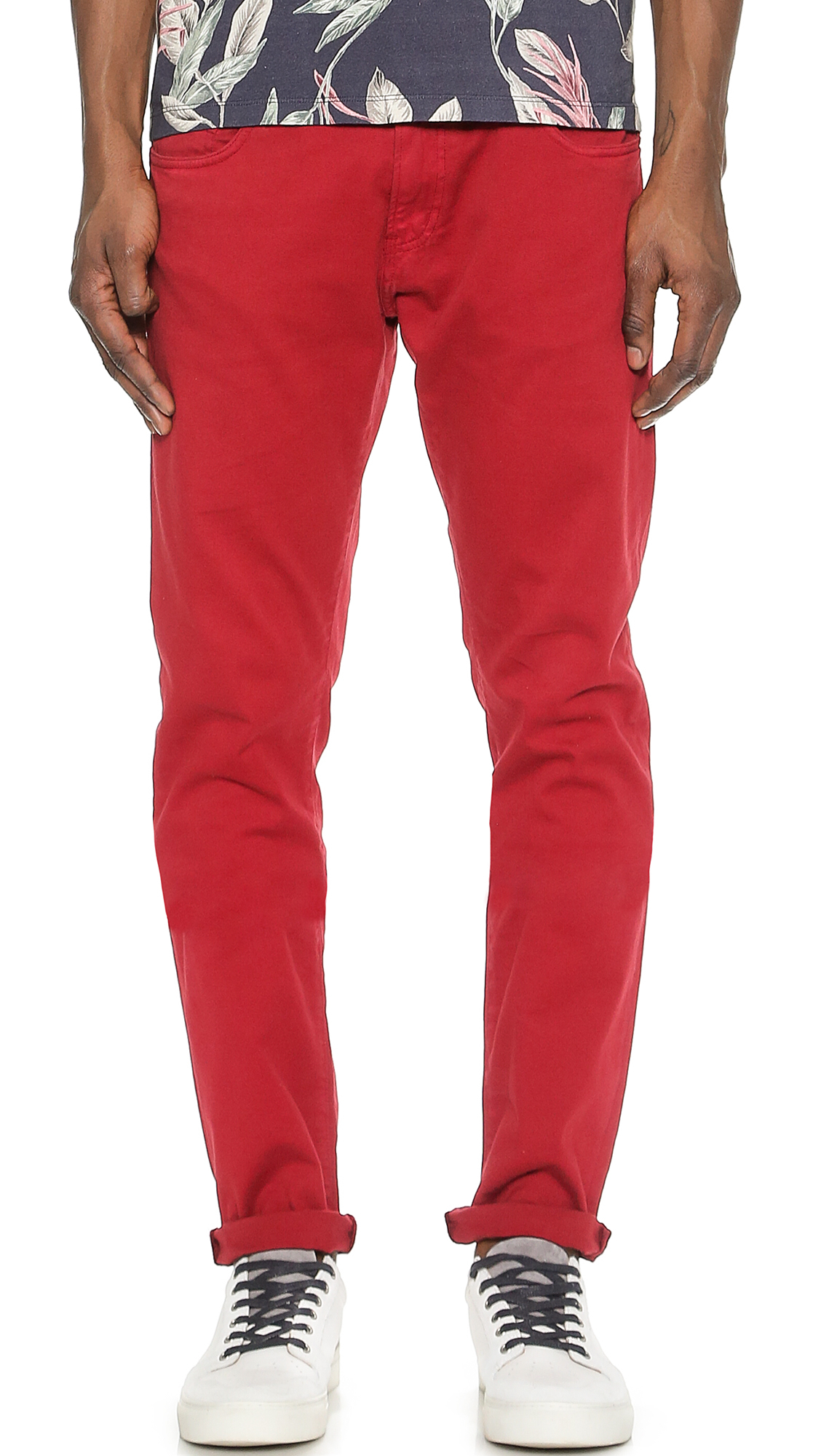 red carhartt pants