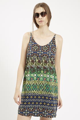 topshop tile print dress