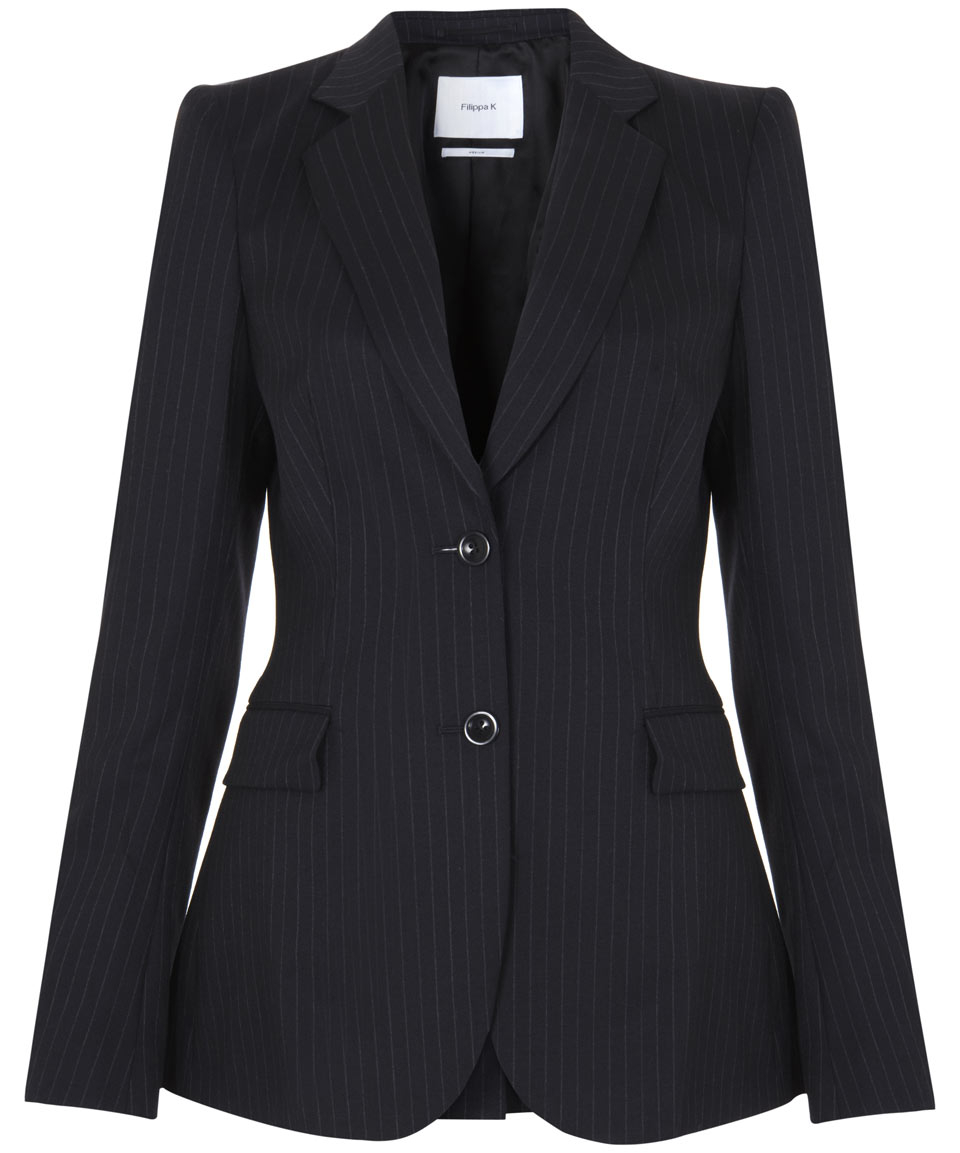 kollektion rækkevidde status Filippa K Navy Pinstripe Suit Jacket in Blue - Lyst