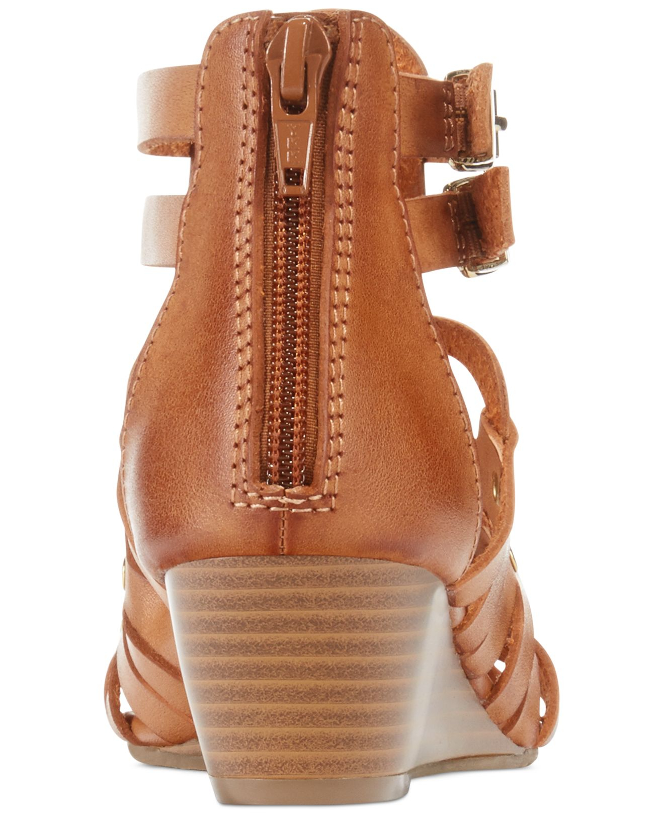 Report Midori Caged Gladiator Wedge Sandals in Brown | Lyst