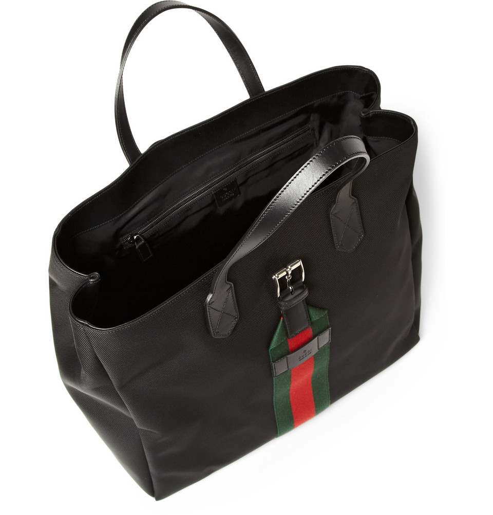 Gucci Leathertrimmed Technocanvas Tote in Black for Men | Lyst  