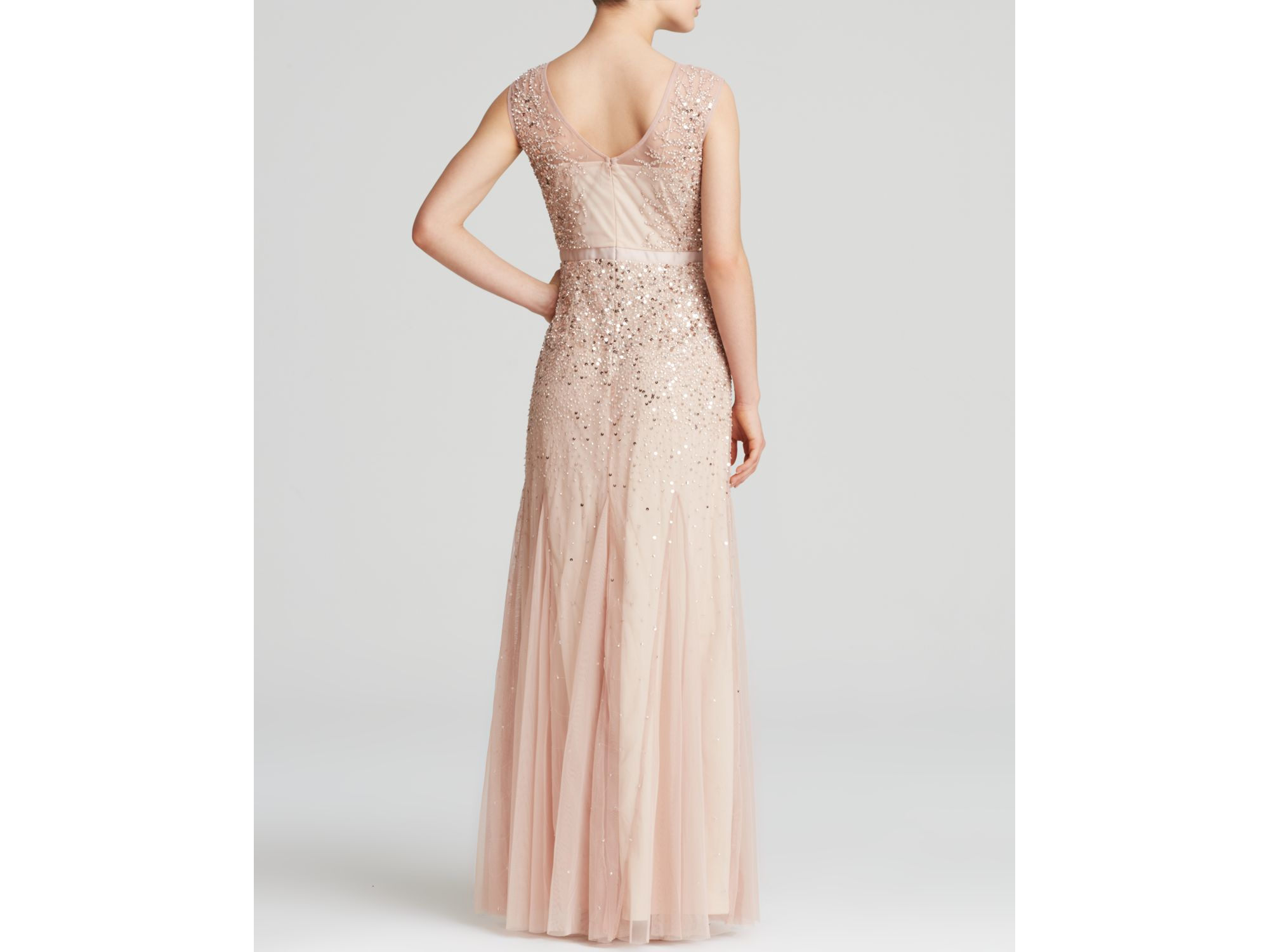 adrianna papell blush gown