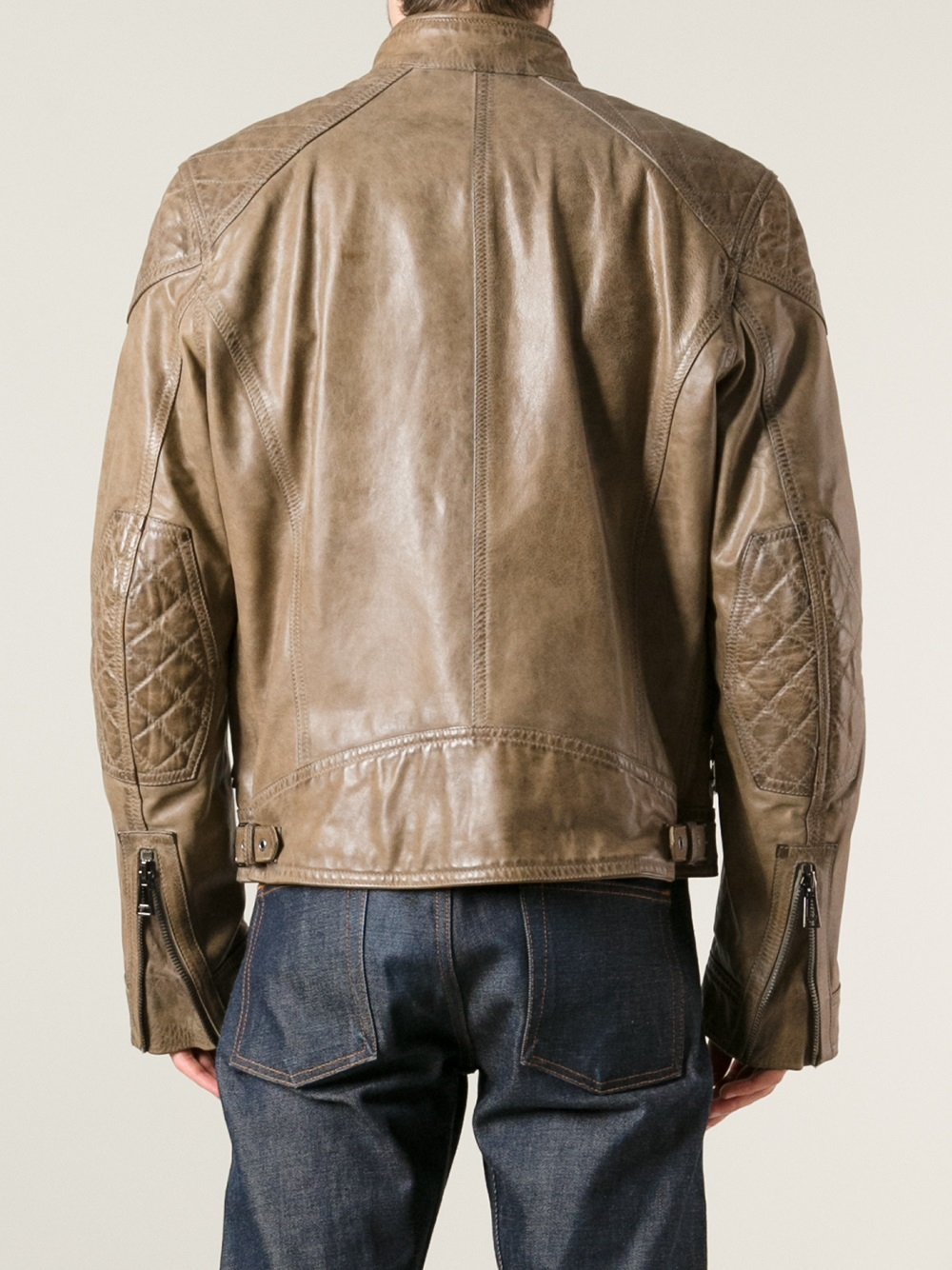 Lyst Belstaff Leather Jacket in Natural for Men