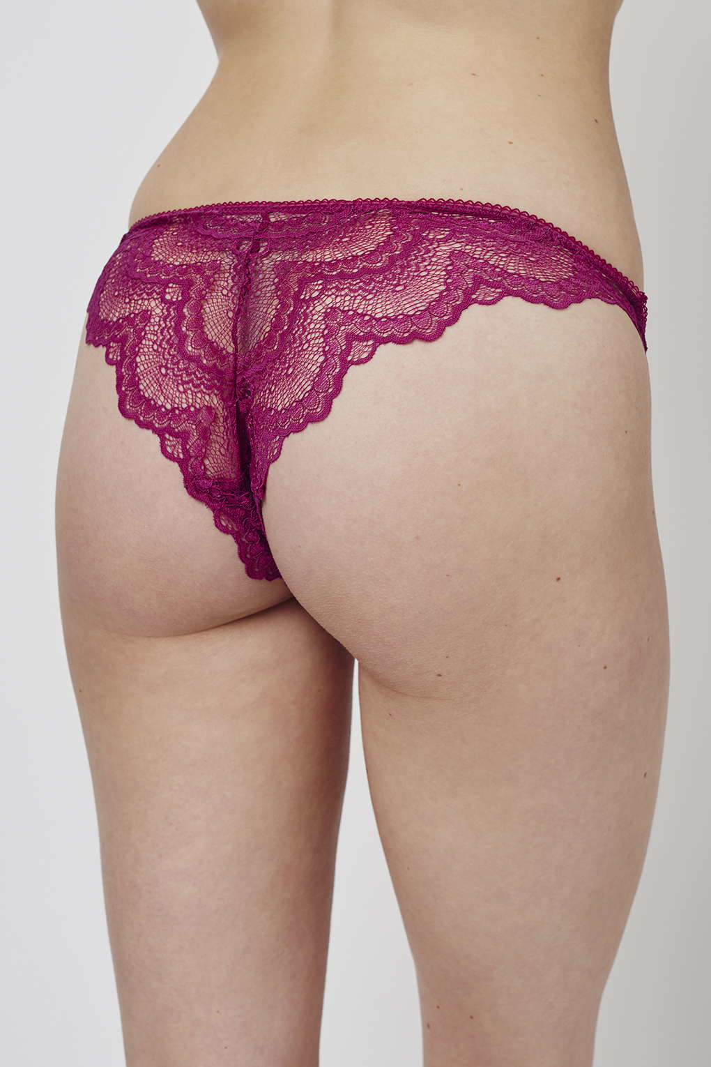 TOPSHOP Delicate Lace Brazilian Panties In Deep B