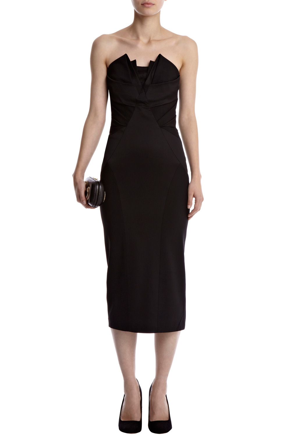 coast black strapless dress