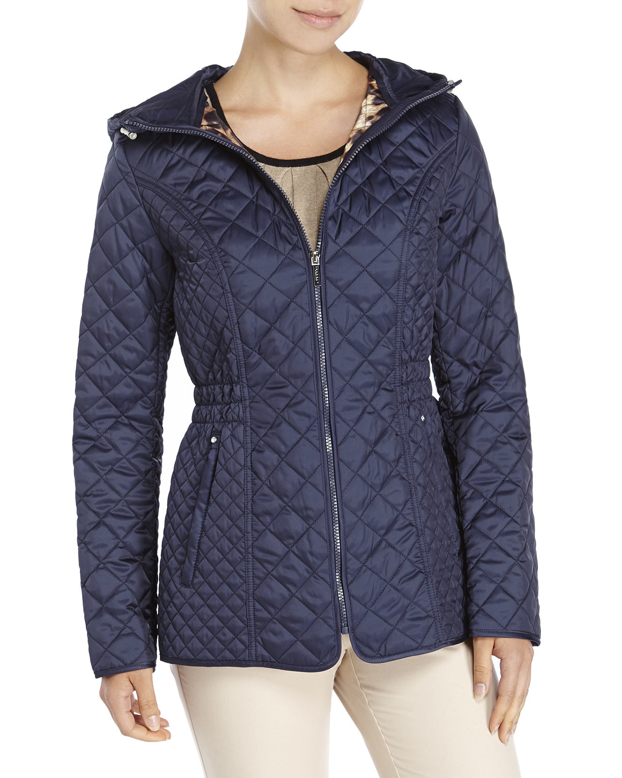 Laundry by shelli segal Diamond Quilted Hooded Jacket in Blue (Mystic ...
