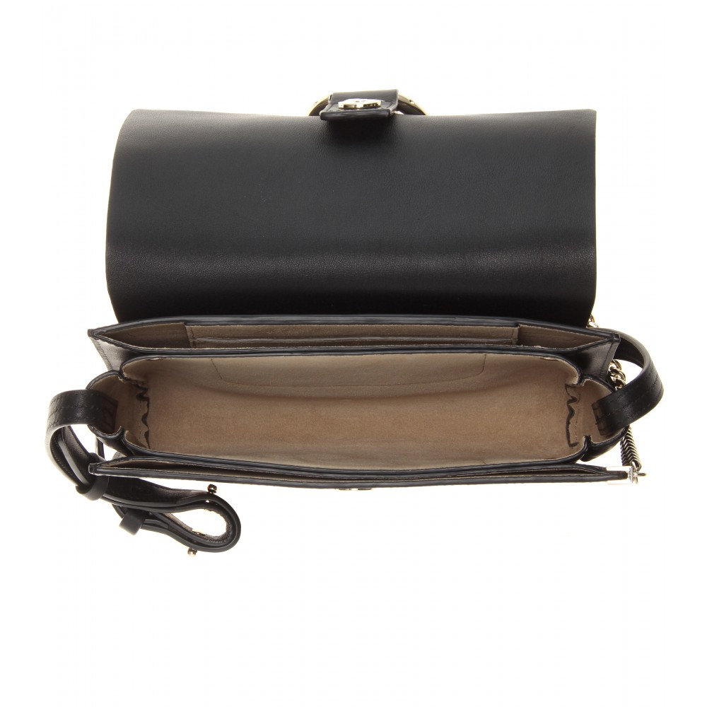 Chlo Faye Small Leather and Suede Shoulder Bag in Black | Lyst