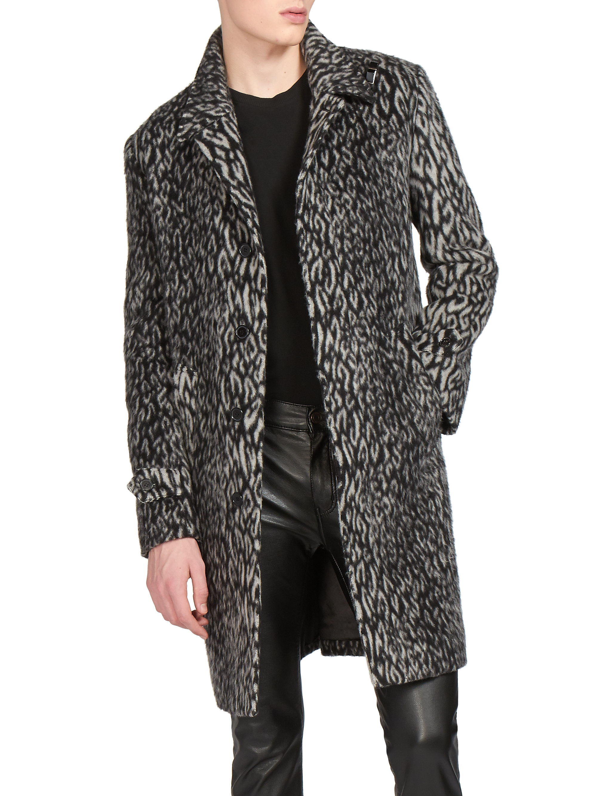 wool leopard coat