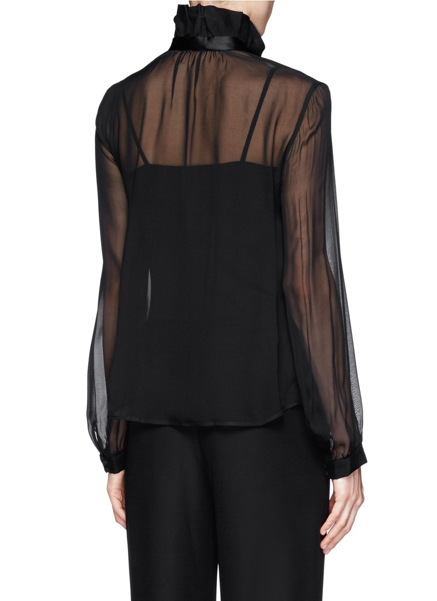 sheer blouse with bow