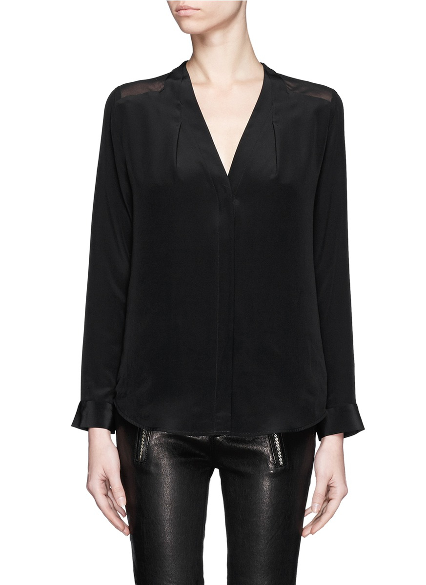 long sleeve silk shirt womens