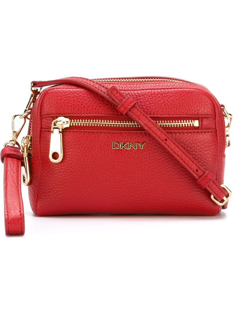 DKNY Small Zip Crossbody Bag in Red | Lyst