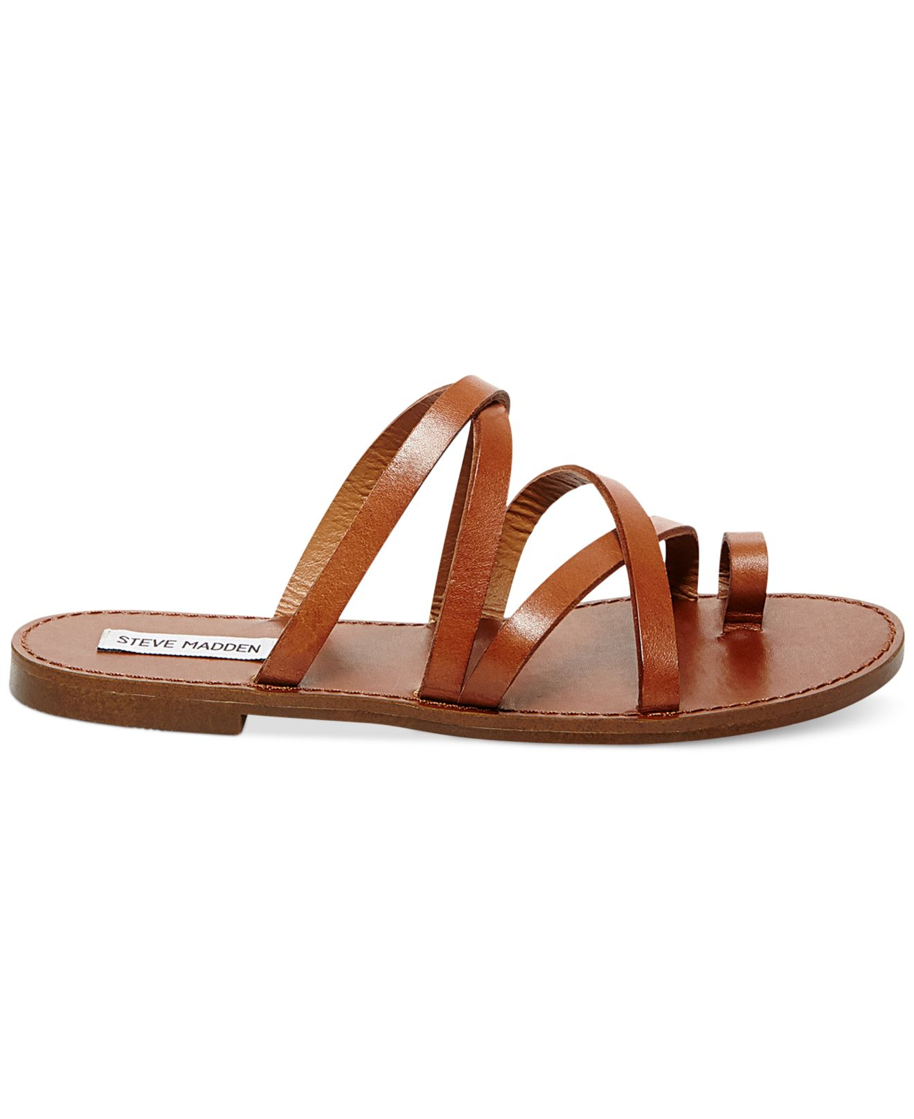 cognac sandals flat