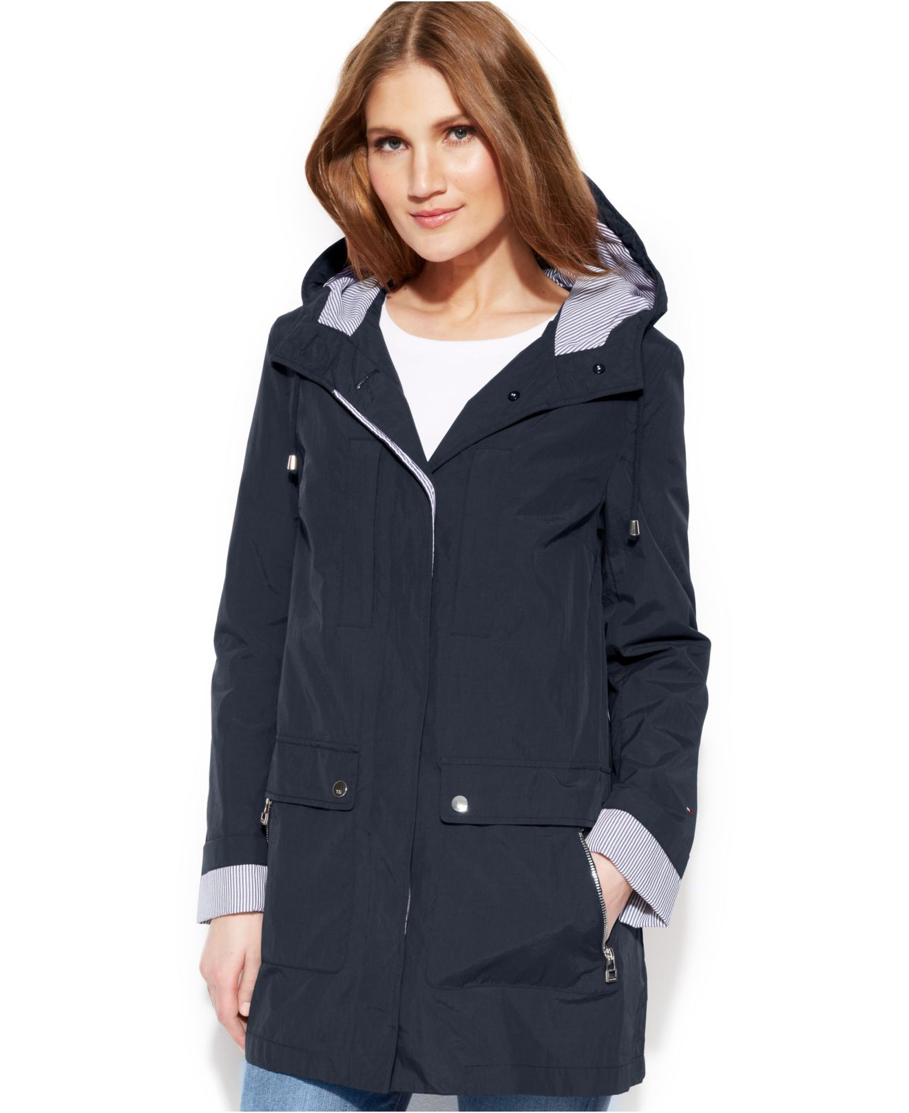Lyst Tommy Hilfiger ButtonFront Anorak Jacket in Blue