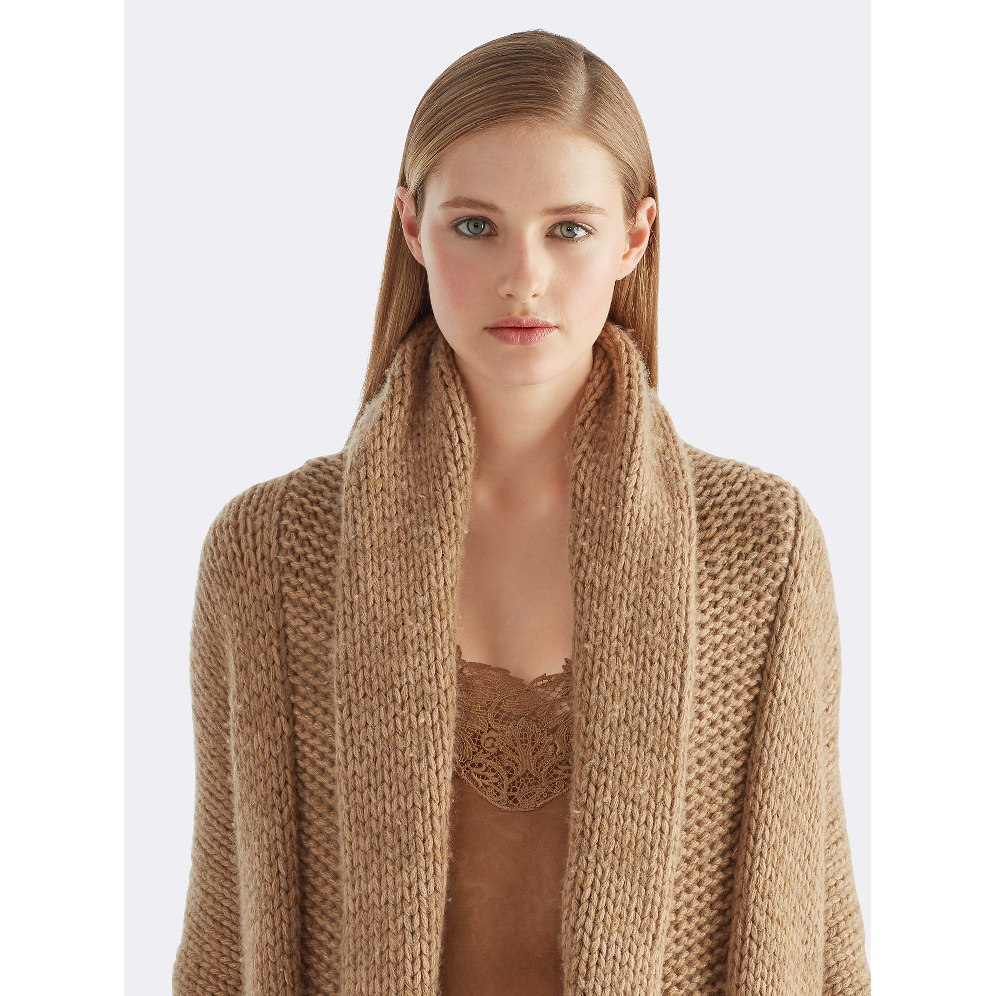 Ralph Lauren Cashmere Sweater Coat in Natural - Lyst