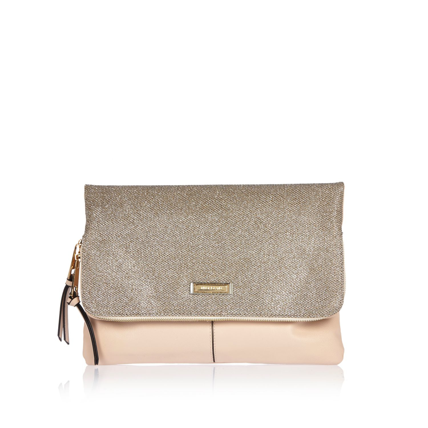 river island gold bag