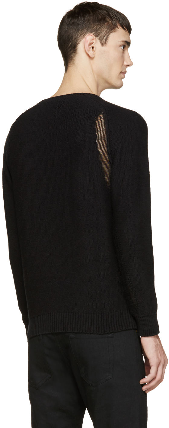 saint laurent distressed sweater