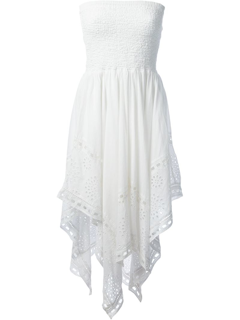 Lyst - Michael Michael Kors Strapless Eyelet Dress in White