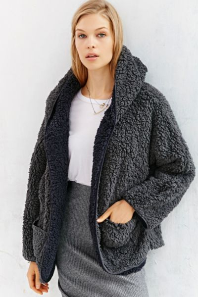 urban outfitters fuzzy reversible jacket
