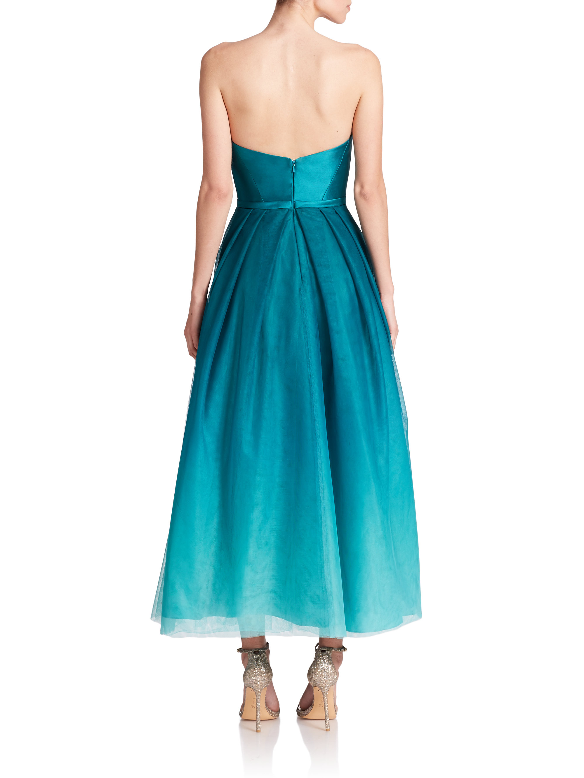 monique lhuillier strapless gown