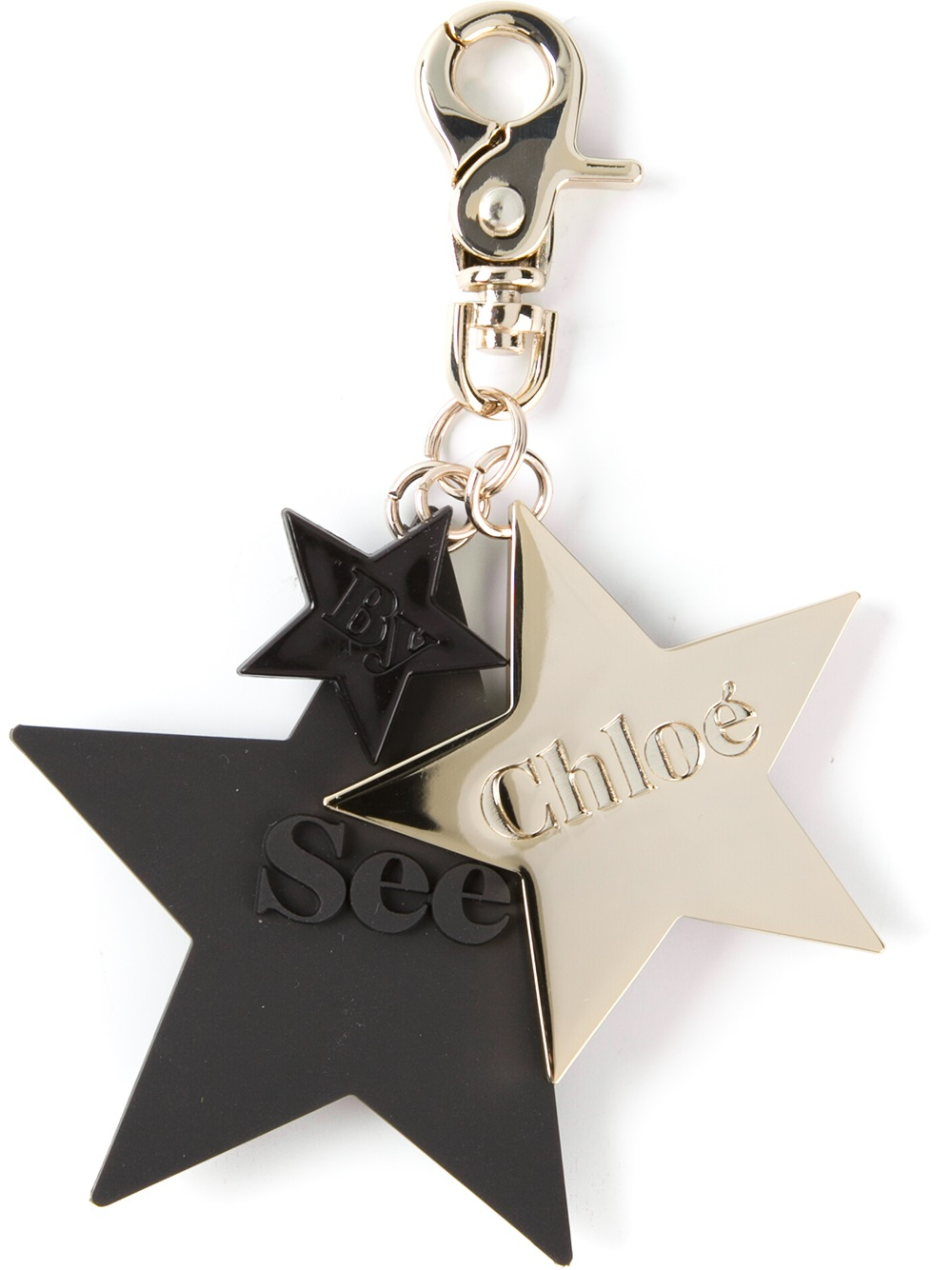 See By Chloé Starshaped Keyring in Black (Metallic) - Lyst