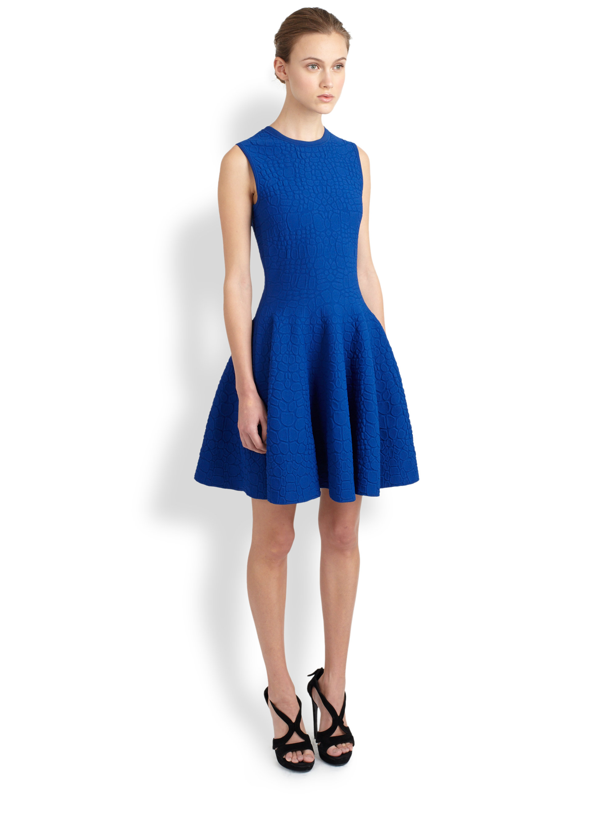 alexander mcqueen blue dress