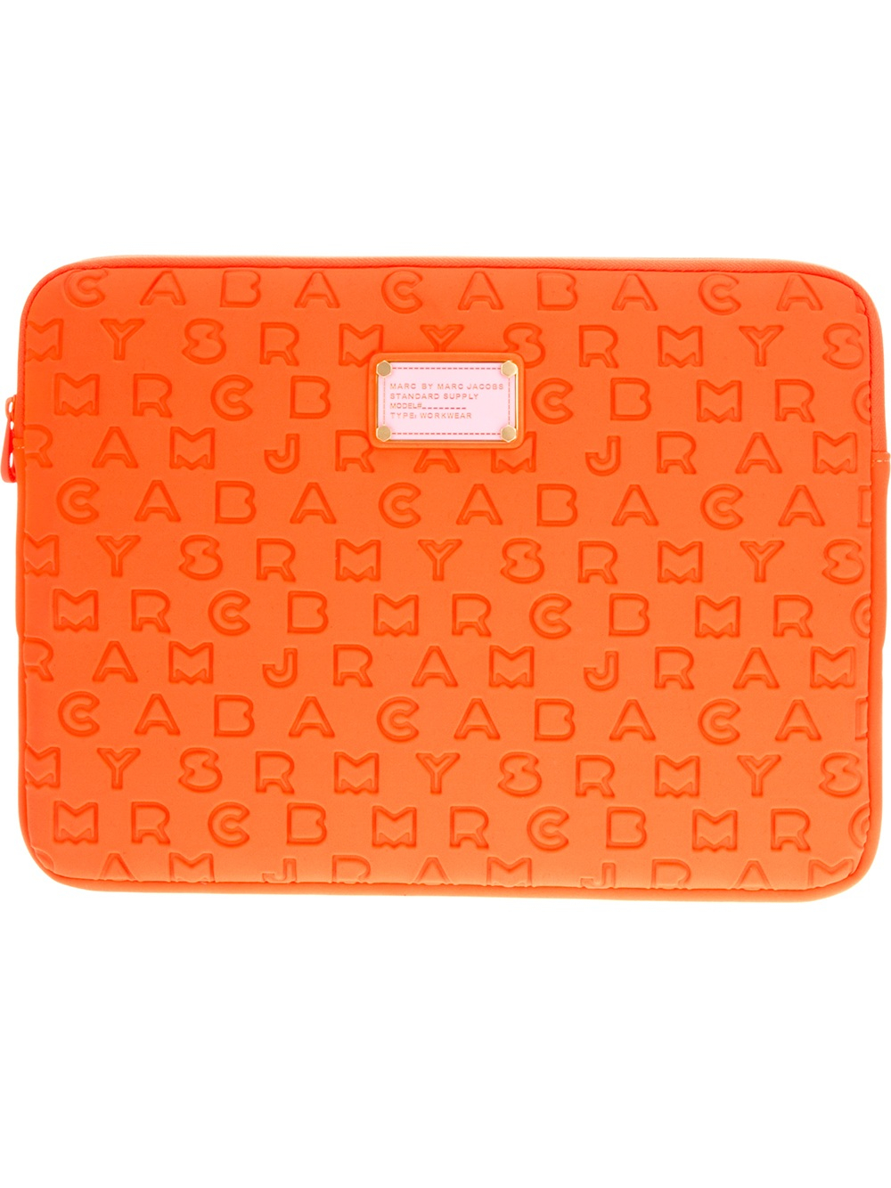 Marc By Marc Jacobs Brand Embossed 13 Laptop Sleeve in Yellow & Orange  (Orange) | Lyst