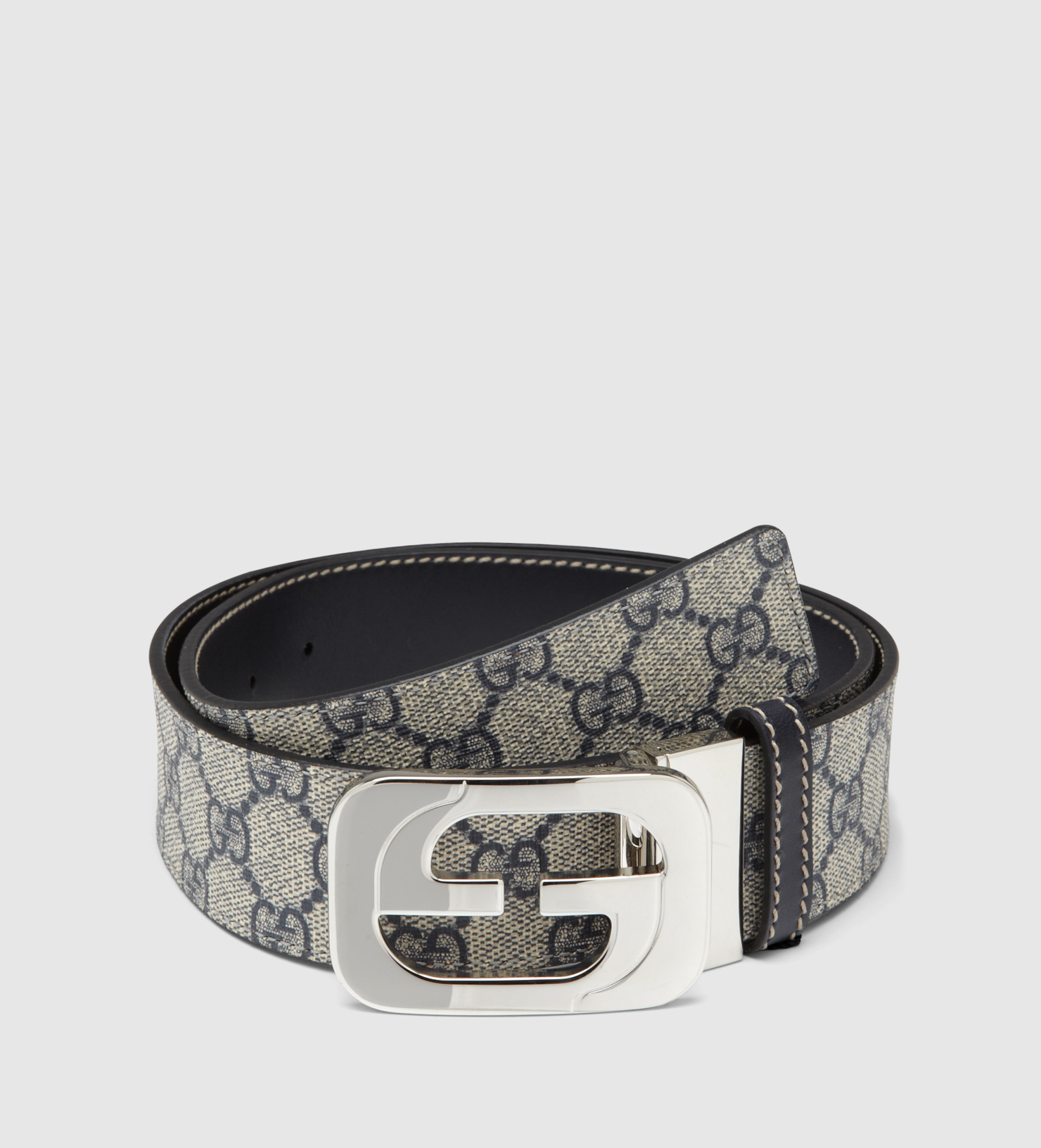 Lyst - Gucci Reversible Belt With Interlocking G Buckle in Gray for Men
