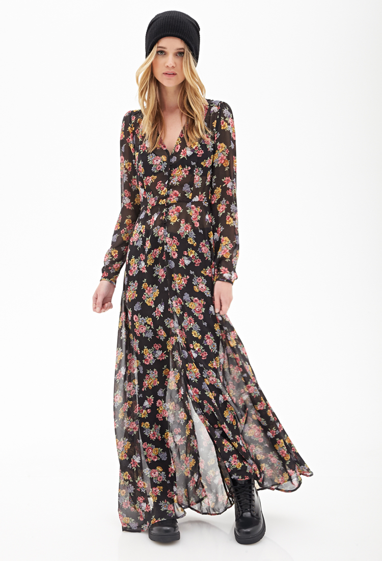 forever 21 long sleeve maxi dress